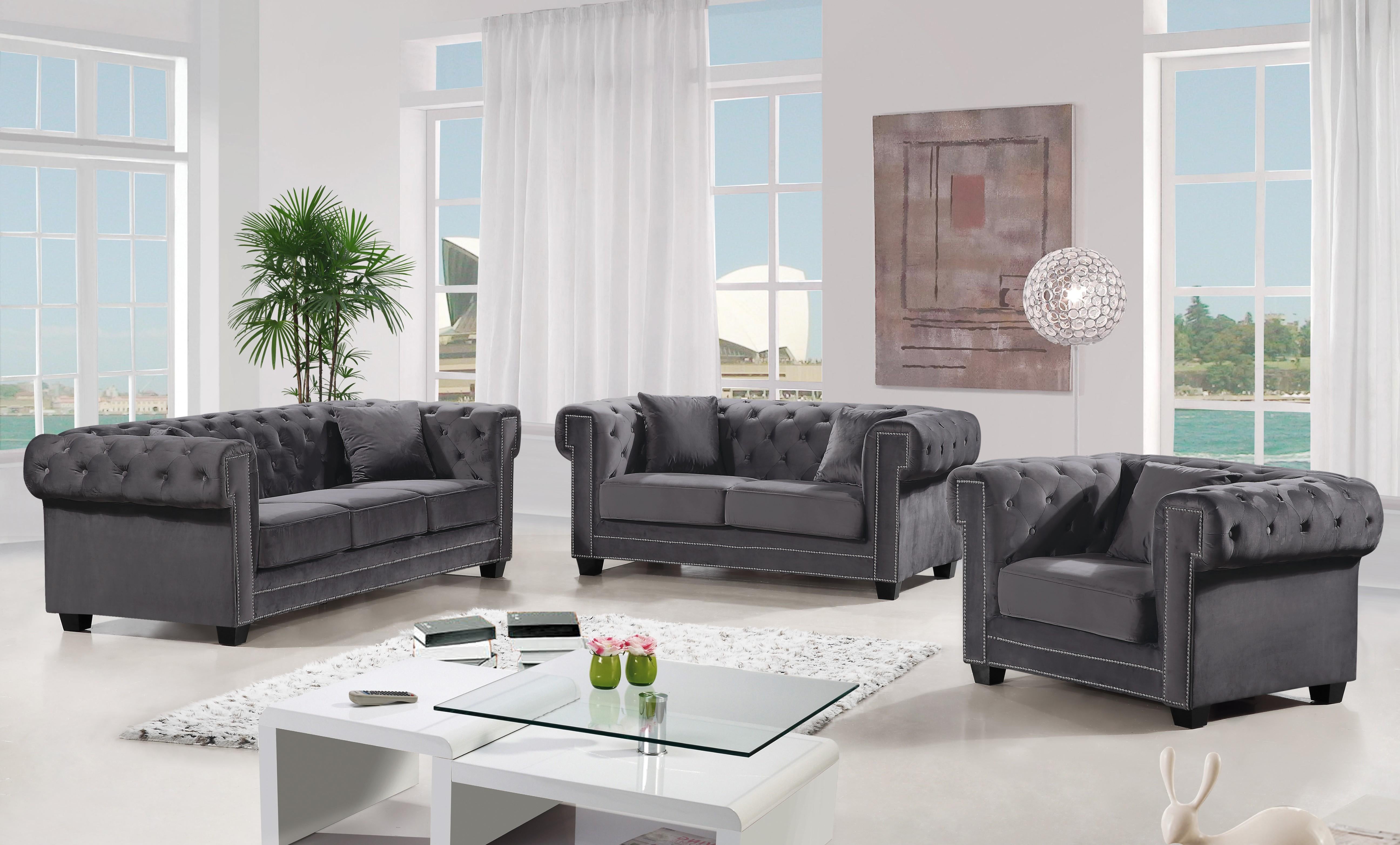 Bowery Grey Velvet Sofa - Luxury Home Furniture (MI)