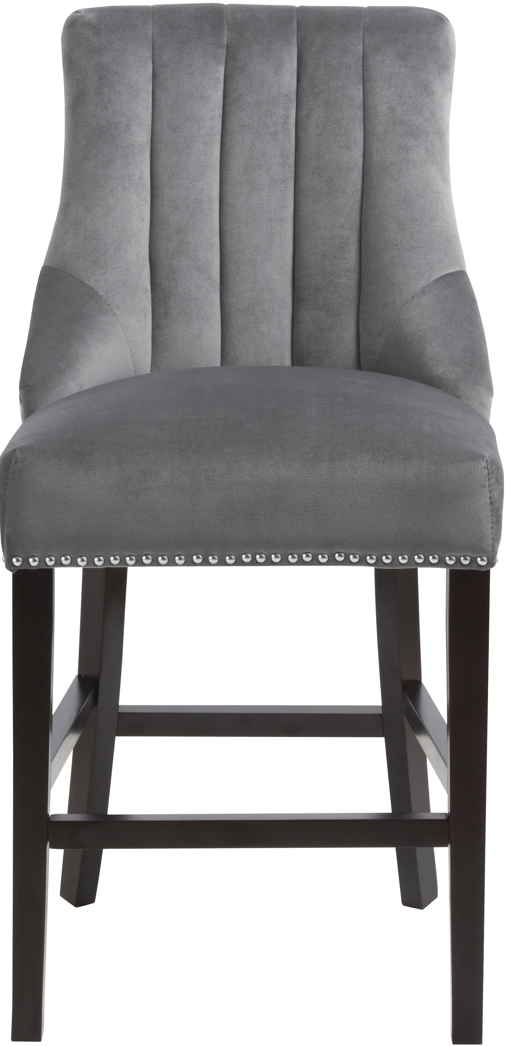Oxford Grey Velvet Stool - Luxury Home Furniture (MI)