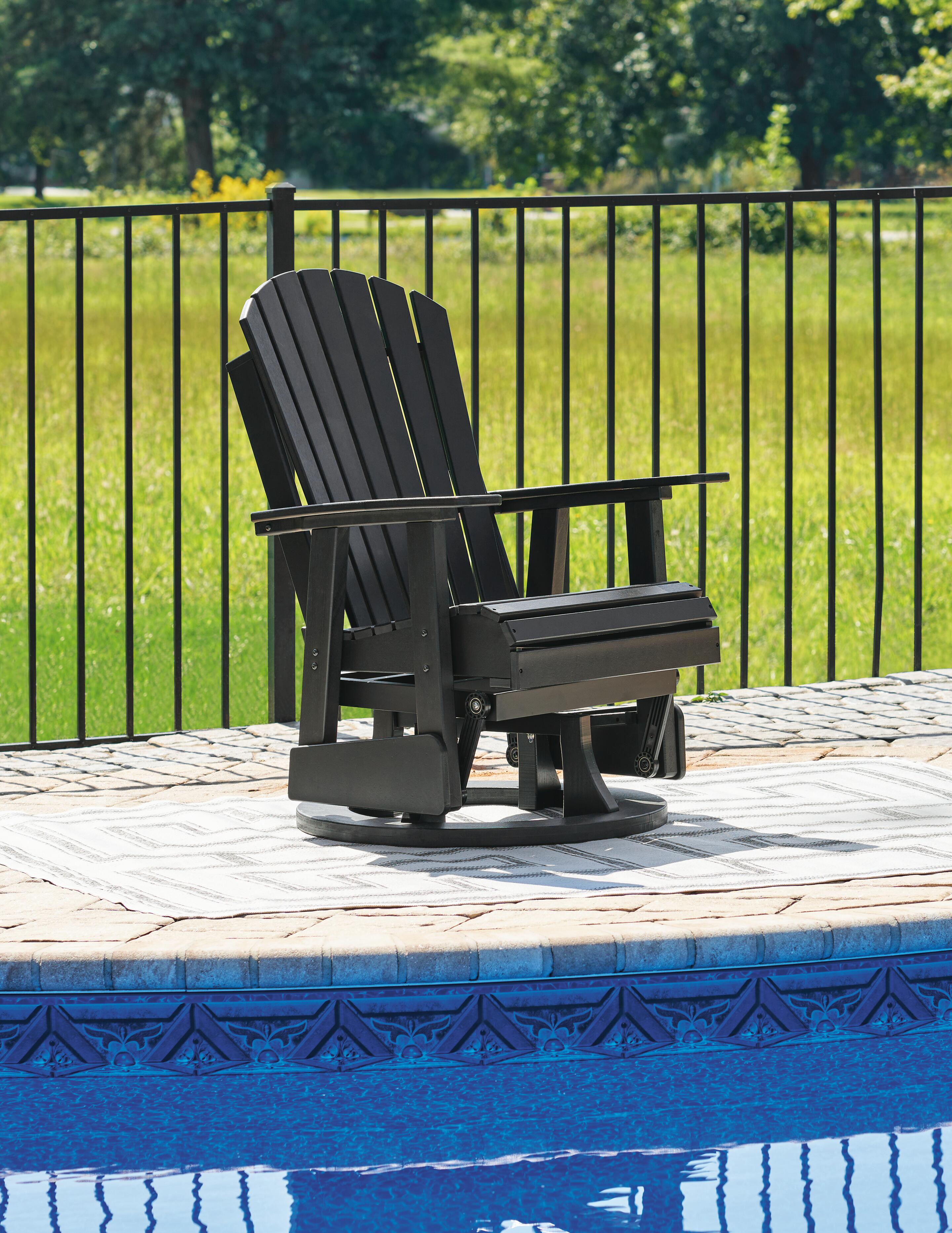 Hyland wave Outdoor Swivel Glider Chair - Luxury Home Furniture (MI)