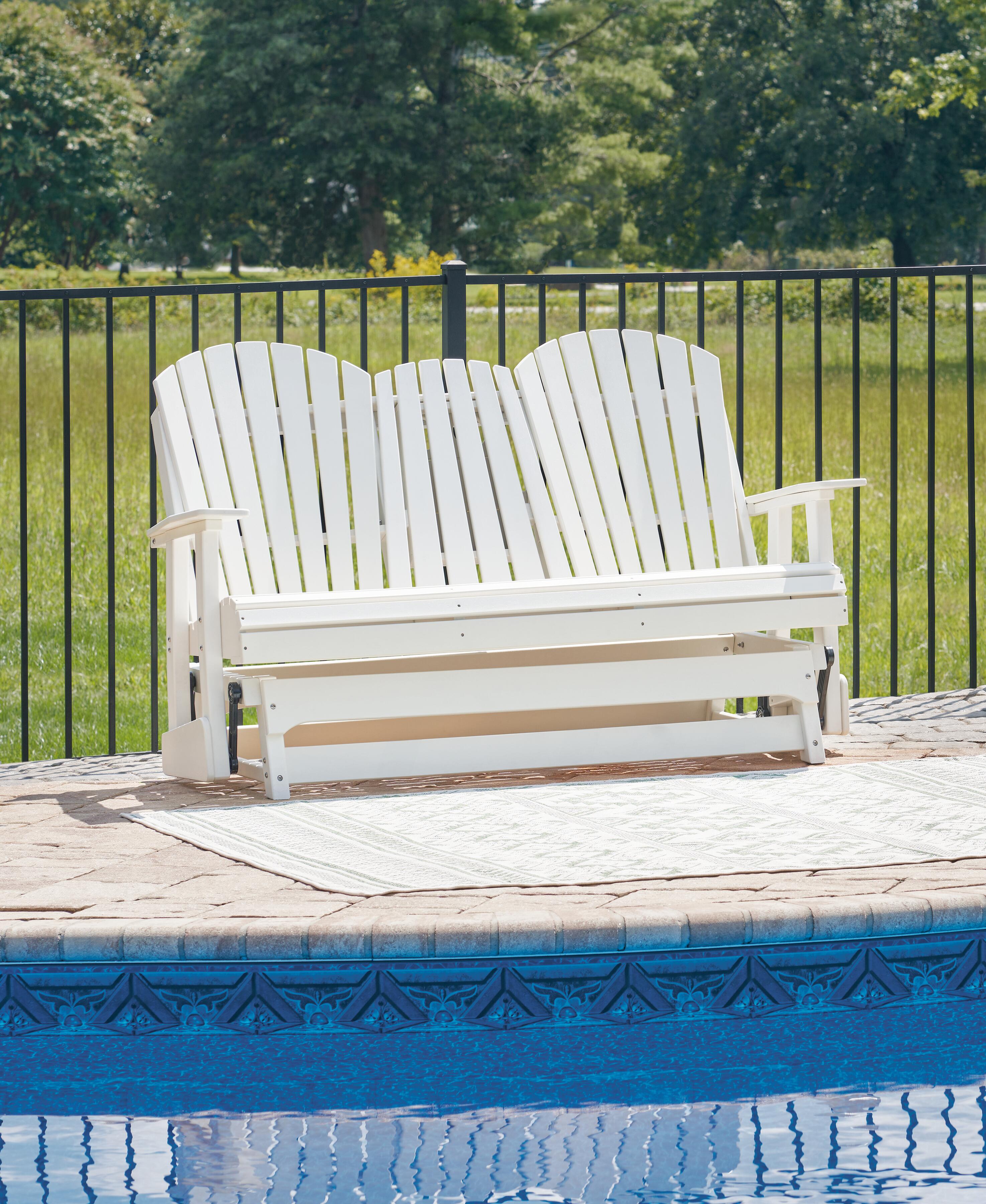 Hyland wave Outdoor Glider Loveseat - Luxury Home Furniture (MI)