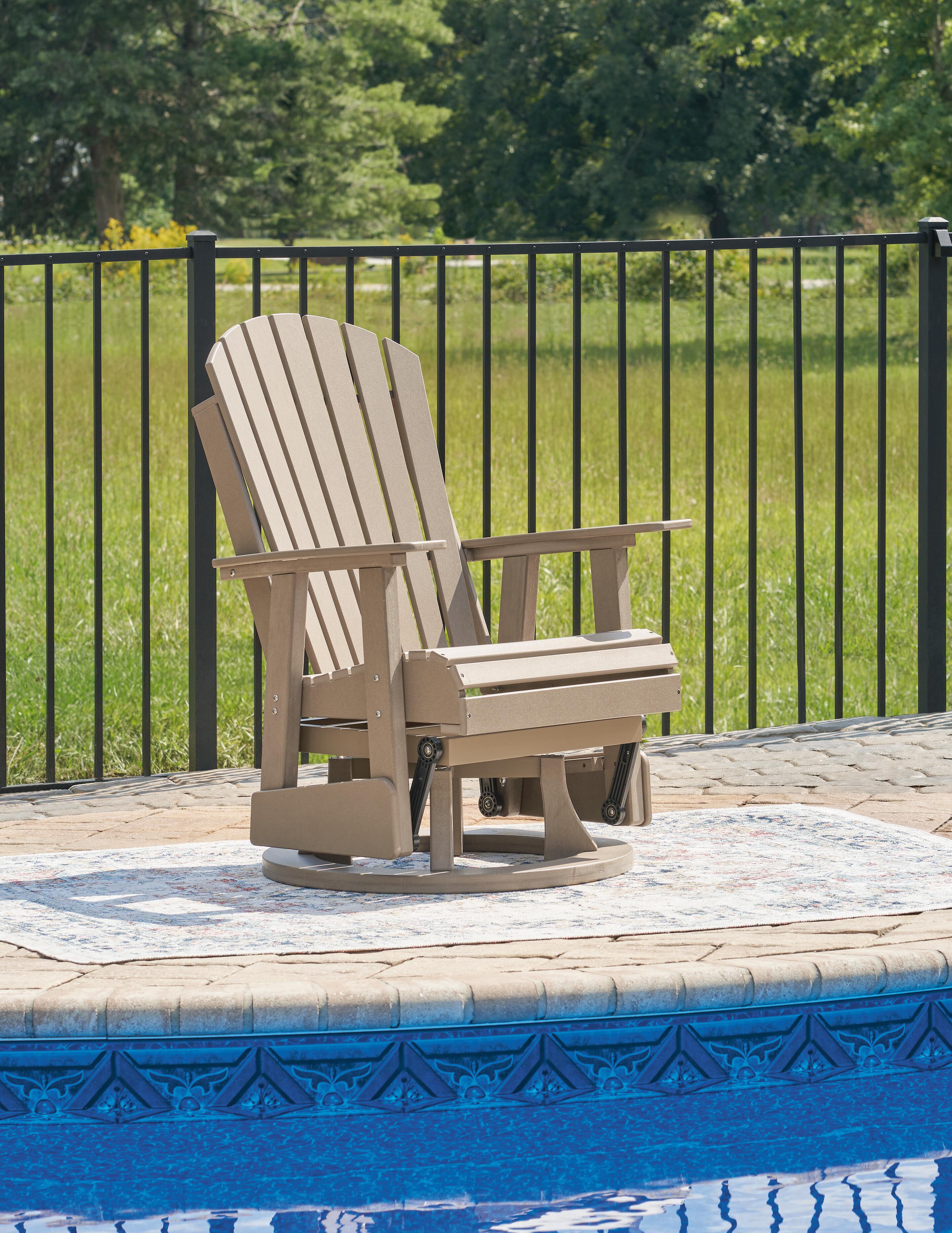 Hyland wave Outdoor Swivel Glider Chair - Luxury Home Furniture (MI)