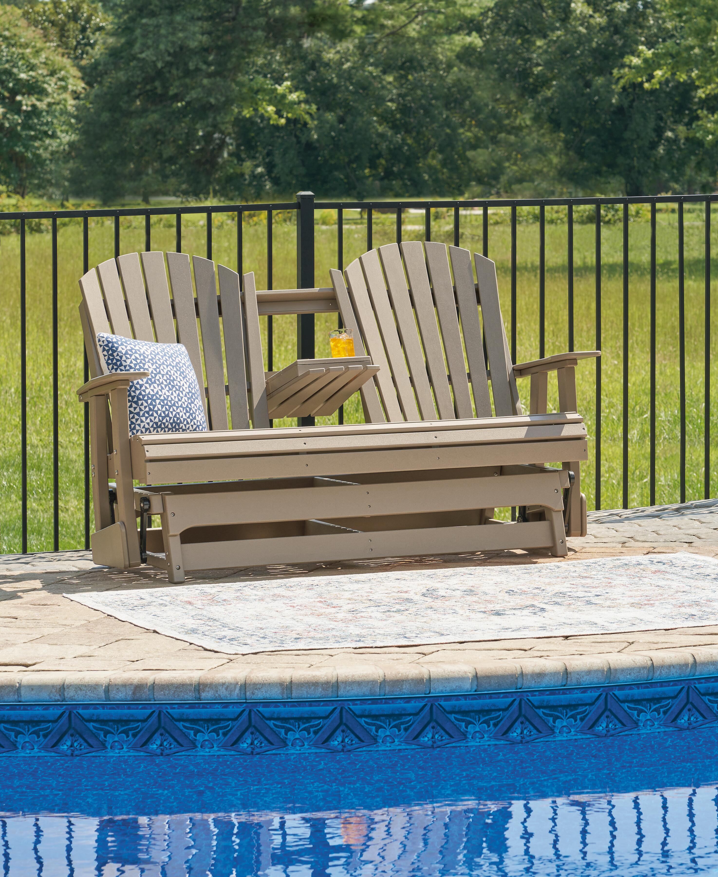 Hyland wave Outdoor Glider Loveseat - Luxury Home Furniture (MI)