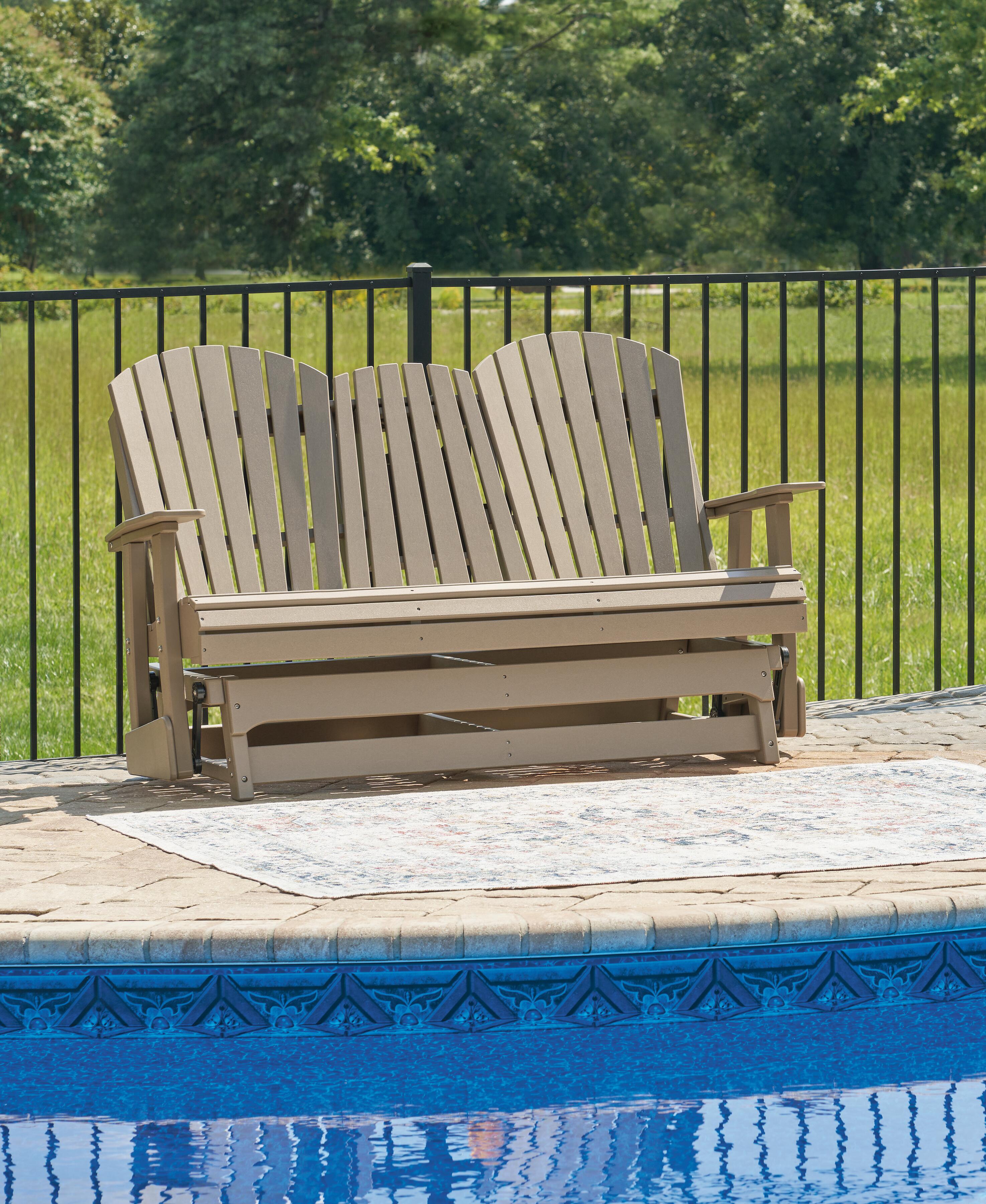 Hyland wave Outdoor Glider Loveseat - Luxury Home Furniture (MI)