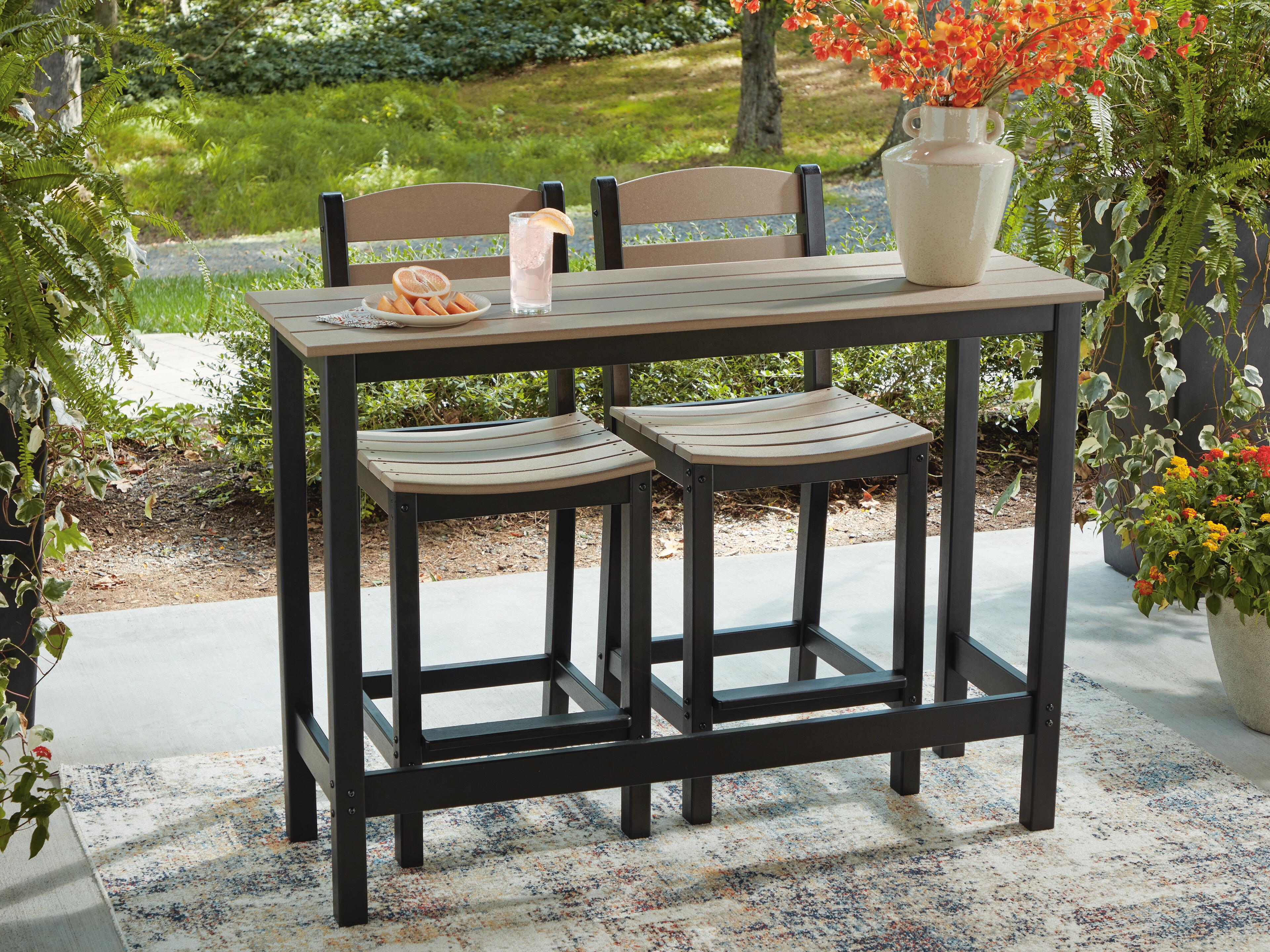 Shoreline Beach Outdoor Counter Table and 2 Barstools - Luxury Home Furniture (MI)