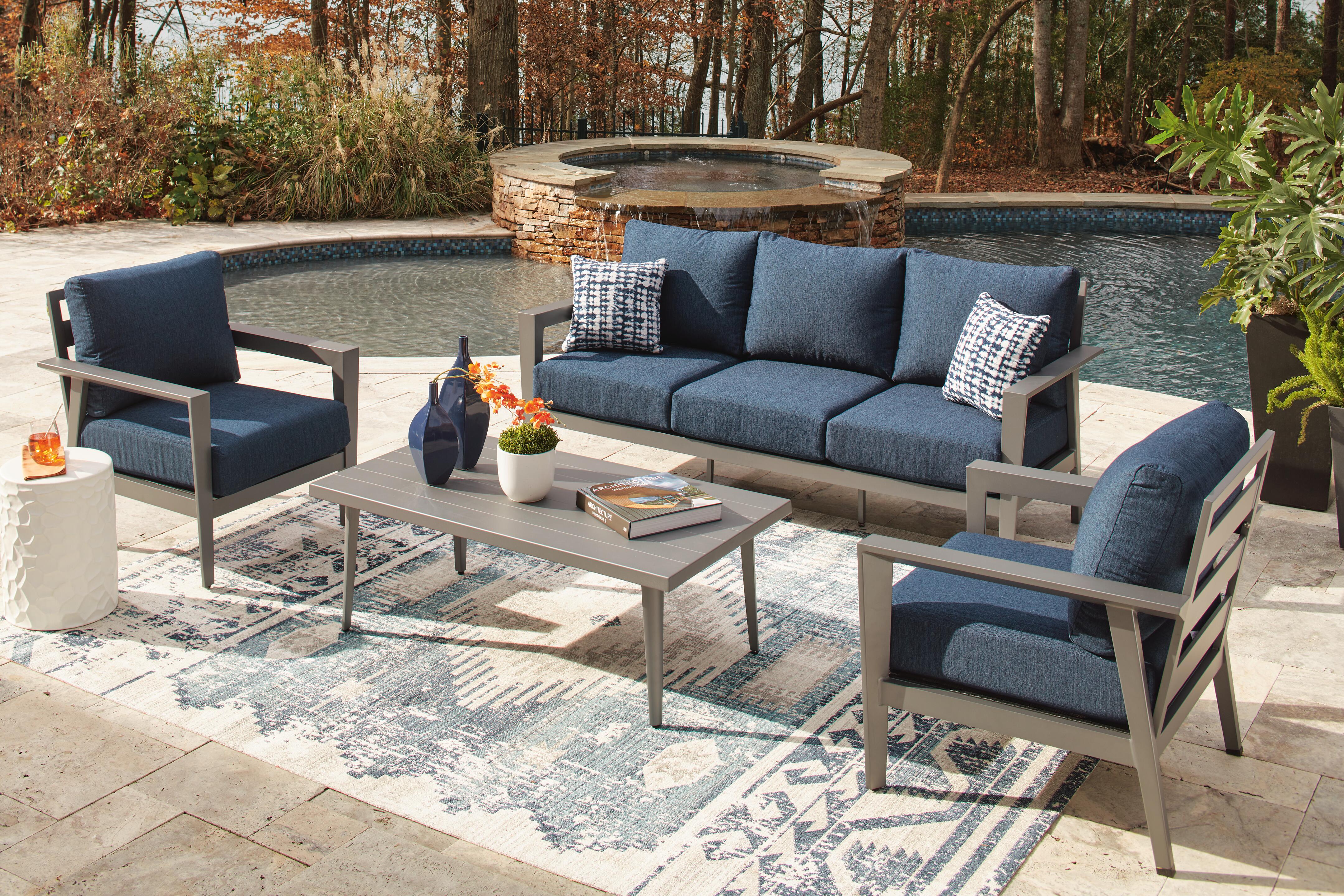 Gali Outdoor Sofa/Chairs/Table Set (Set of 4) - Luxury Home Furniture (MI)
