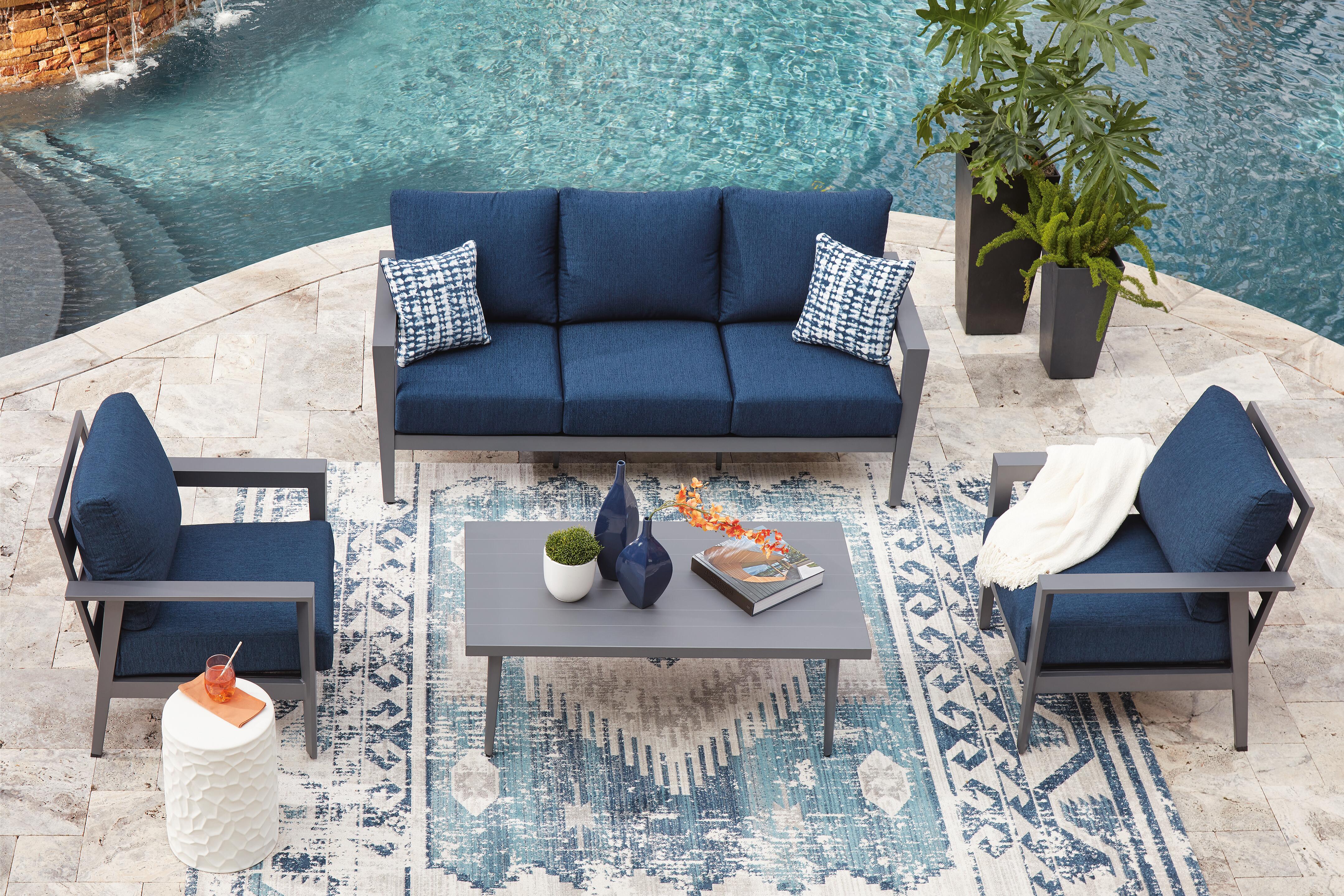 Gali Outdoor Sofa/Chairs/Table Set (Set of 4) - Luxury Home Furniture (MI)