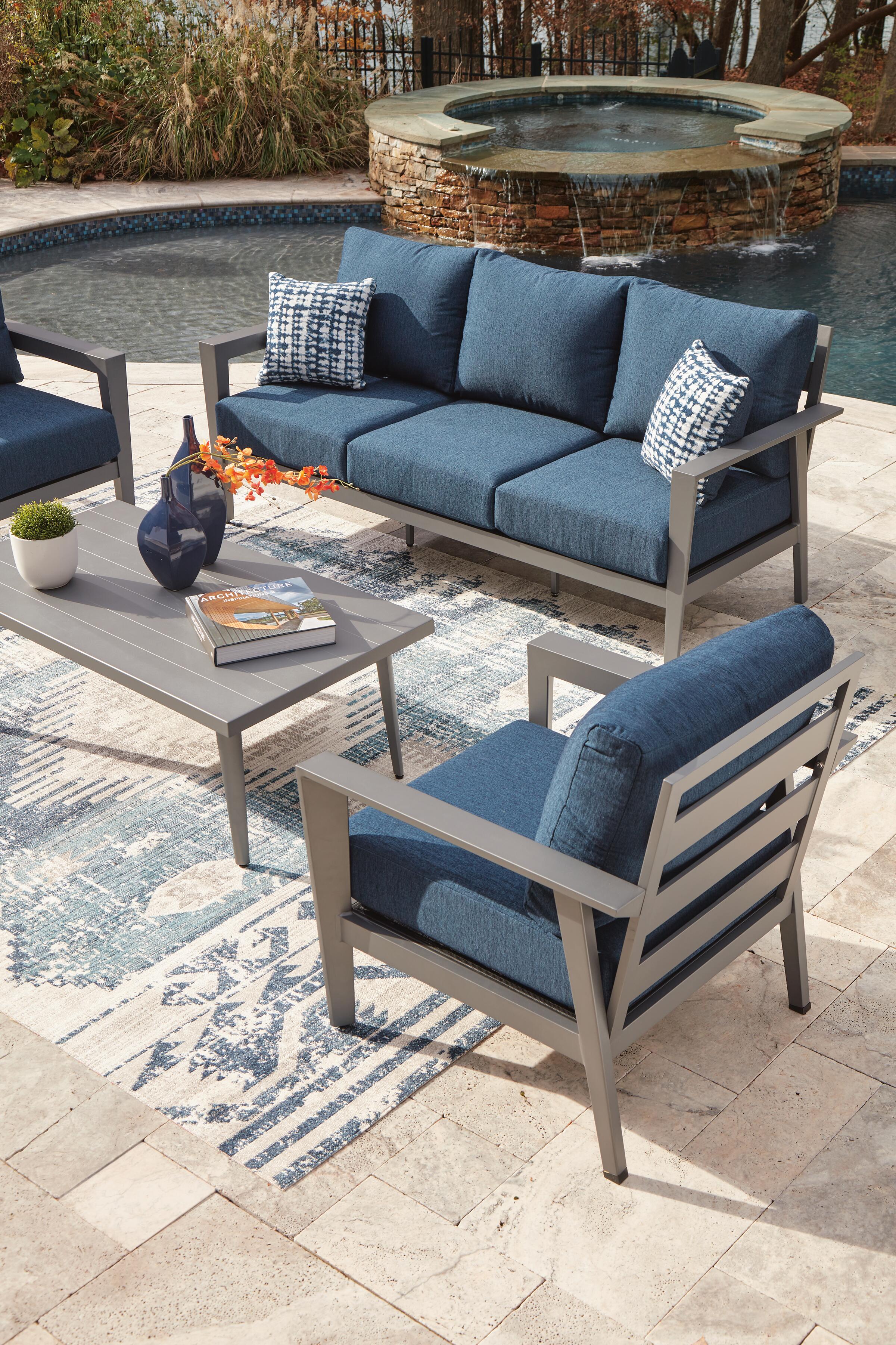 Gali Outdoor Sofa/Chairs/Table Set (Set of 4) - Luxury Home Furniture (MI)