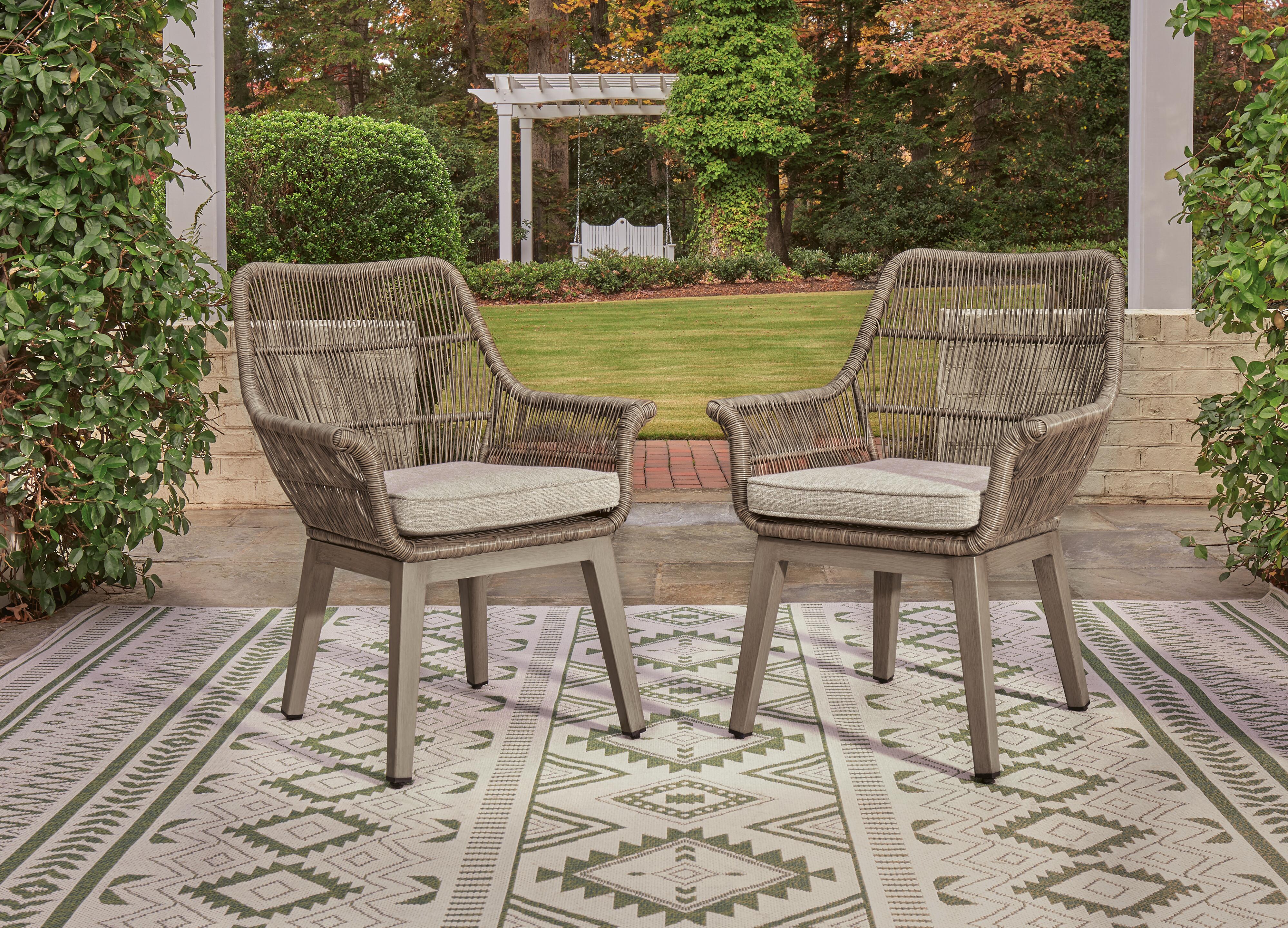 Beach Front Arm Chair with Cushion (Set of 2) - Luxury Home Furniture (MI)