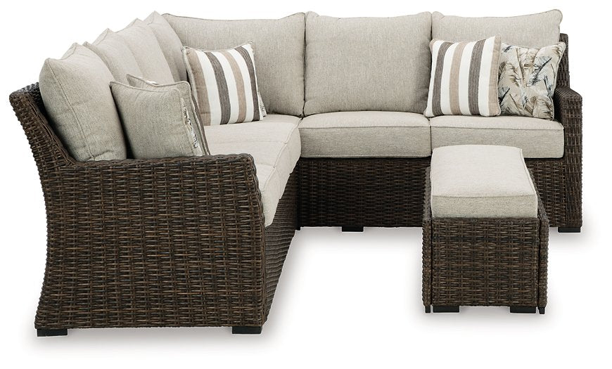 Brook Ranch Outdoor Sofa Sectional/Bench with Cushion (Set of 3) - Luxury Home Furniture (MI)