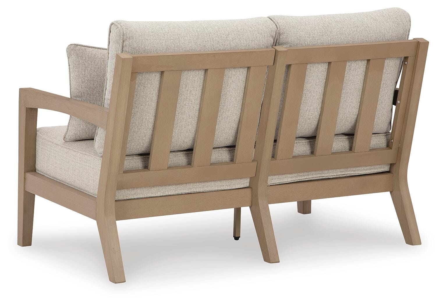 Hallow Creek Outdoor Loveseat with Cushion - Luxury Home Furniture (MI)