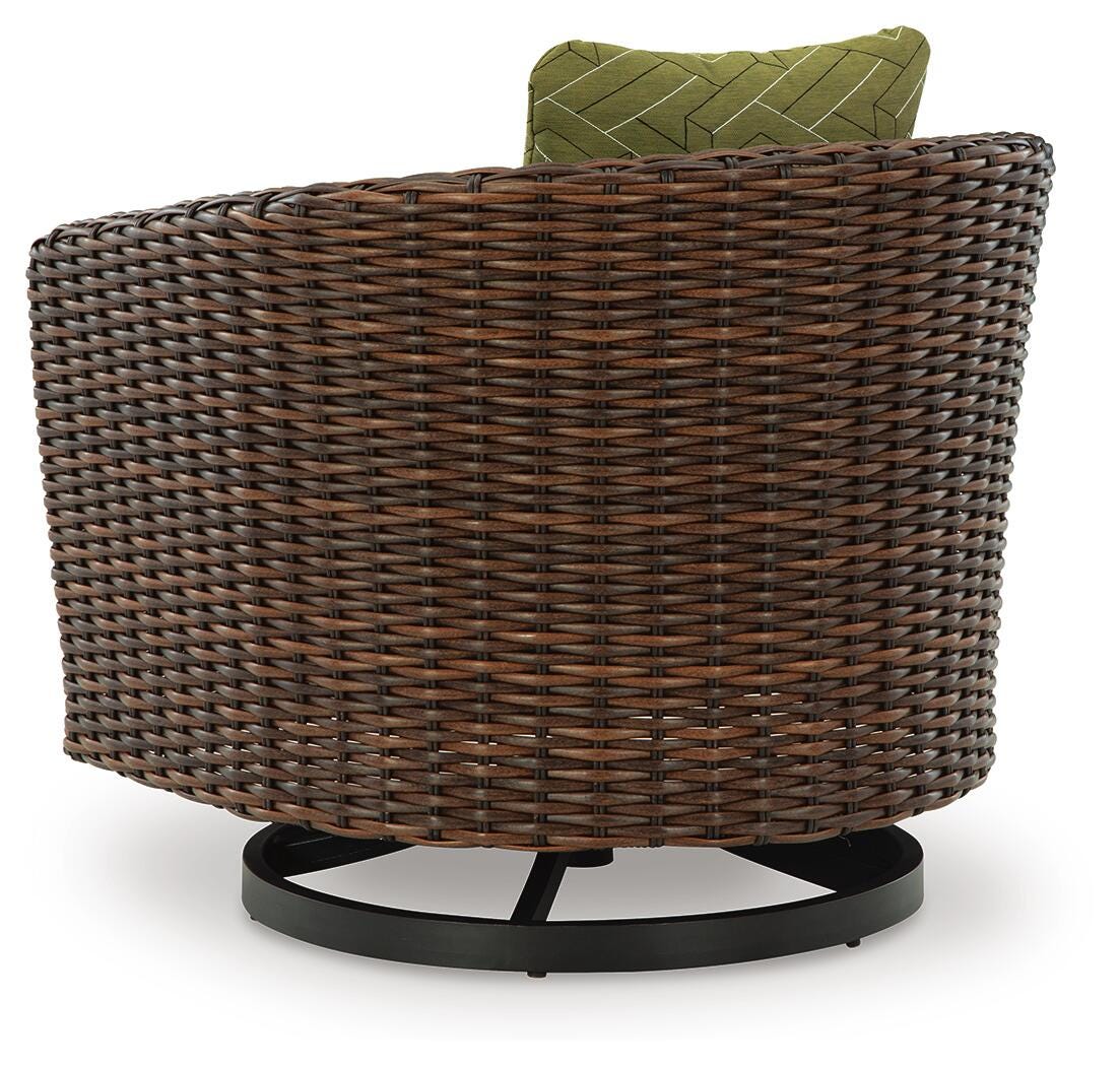 Horizon Hall Outdoor Swivel Lounge Chair with Cushion - Luxury Home Furniture (MI)