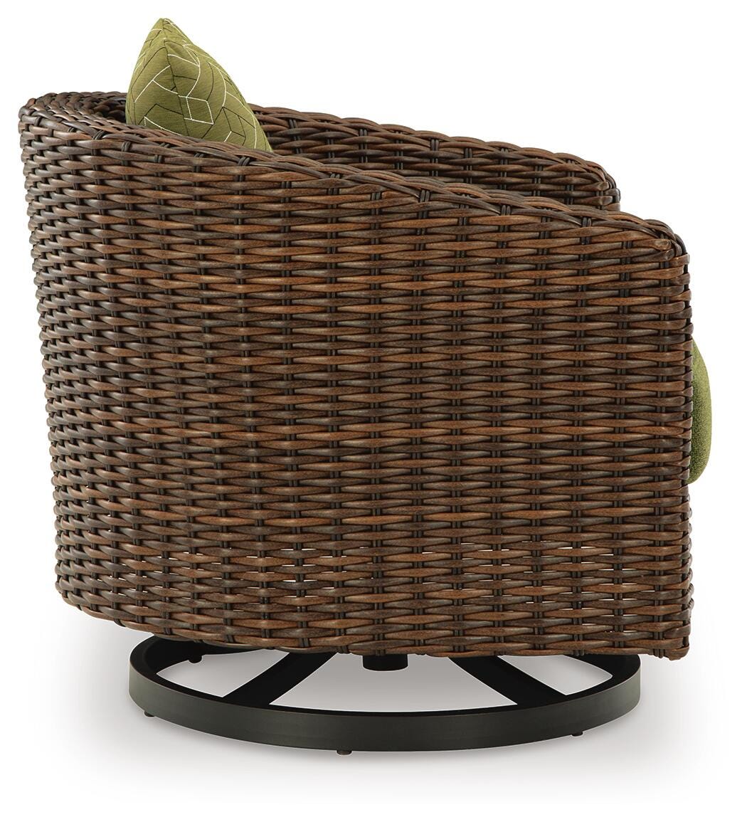 Horizon Hall Outdoor Swivel Lounge Chair with Cushion - Luxury Home Furniture (MI)