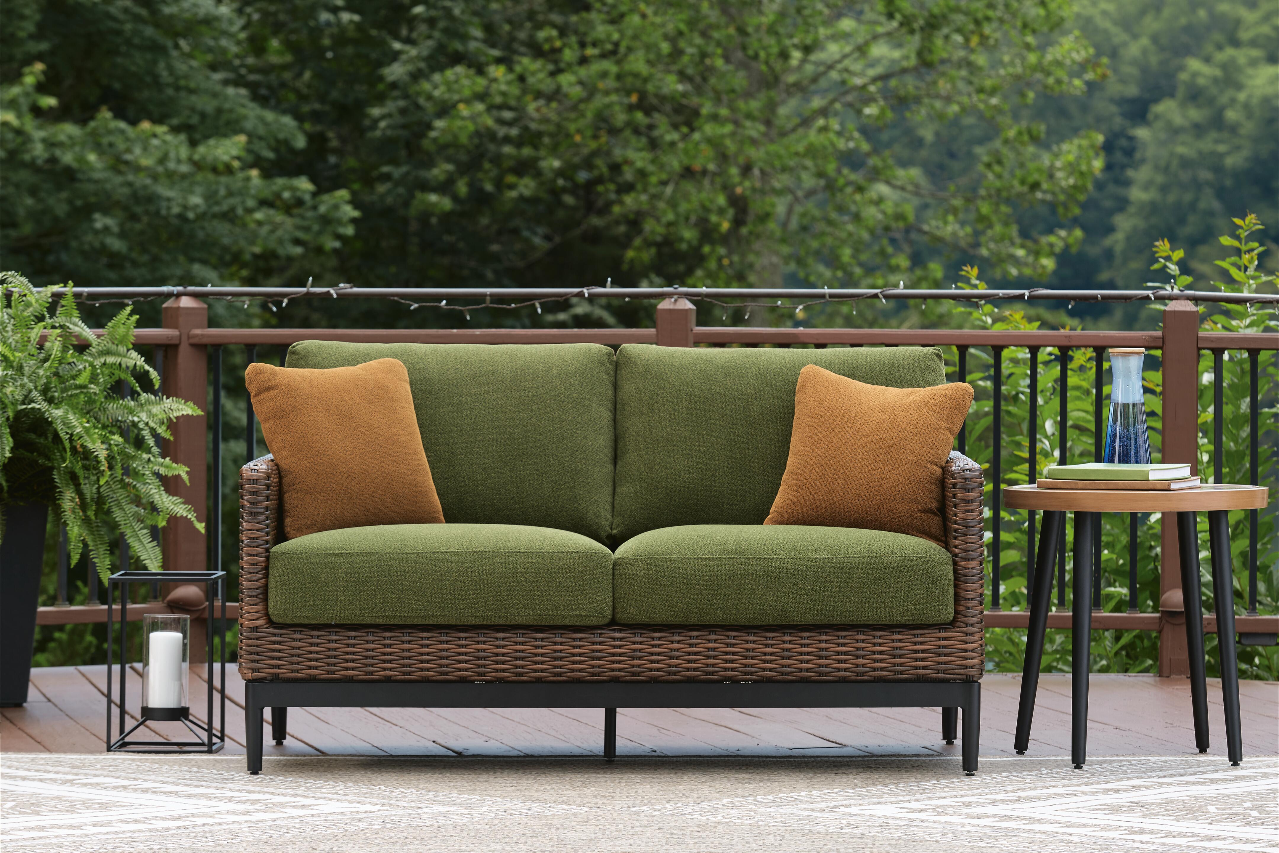 Horizon Hall Outdoor Loveseat with Cushion - Luxury Home Furniture (MI)