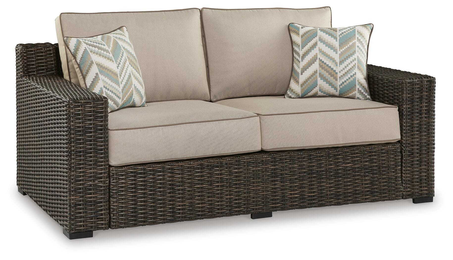 Coastline Bay Outdoor Loveseat with Cushion - Luxury Home Furniture (MI)