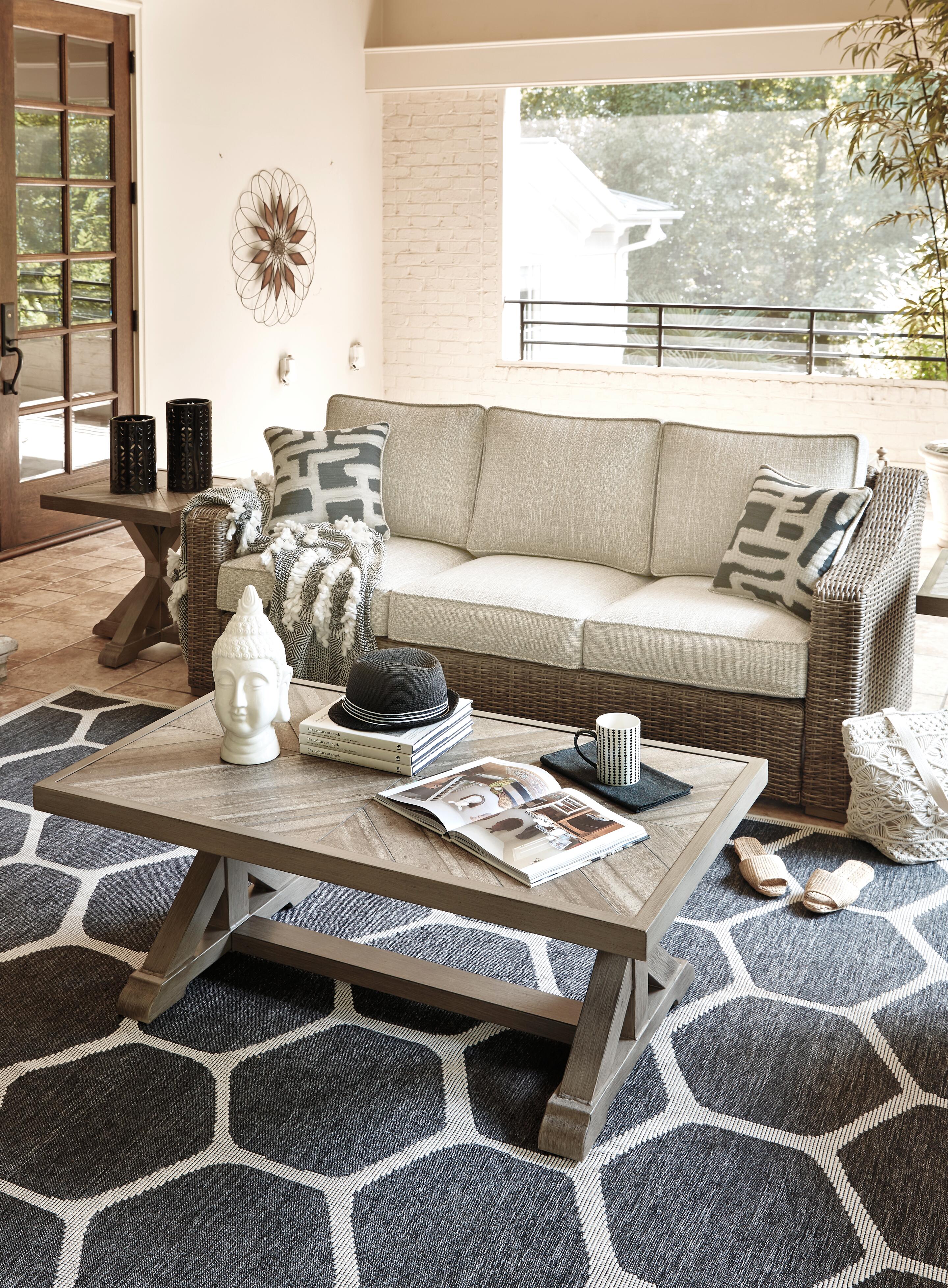 Beachcroft Beachcroft Nuvella Sofa with Coffee and End Table - Luxury Home Furniture (MI)