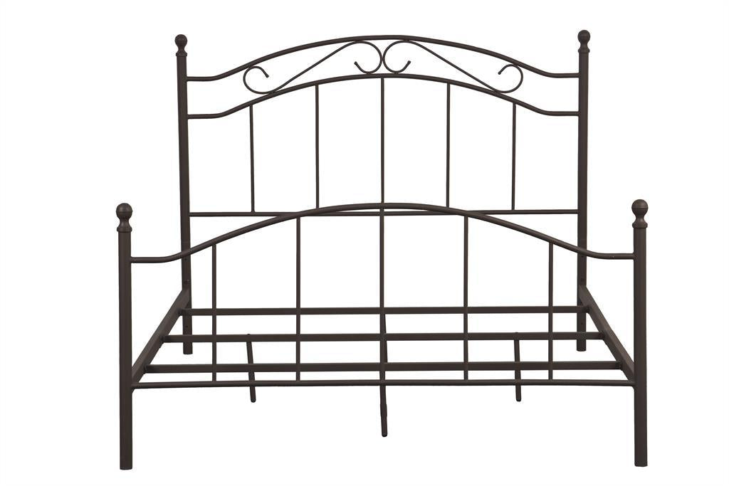 Pulaski All-in-One Brown "Scroll" Metal Queen Bed