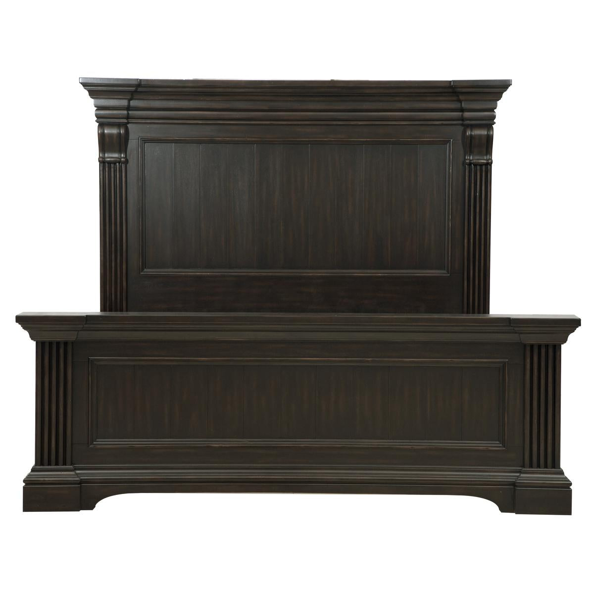 Pulaski Caldwell King Panel Bed in Dark Wood