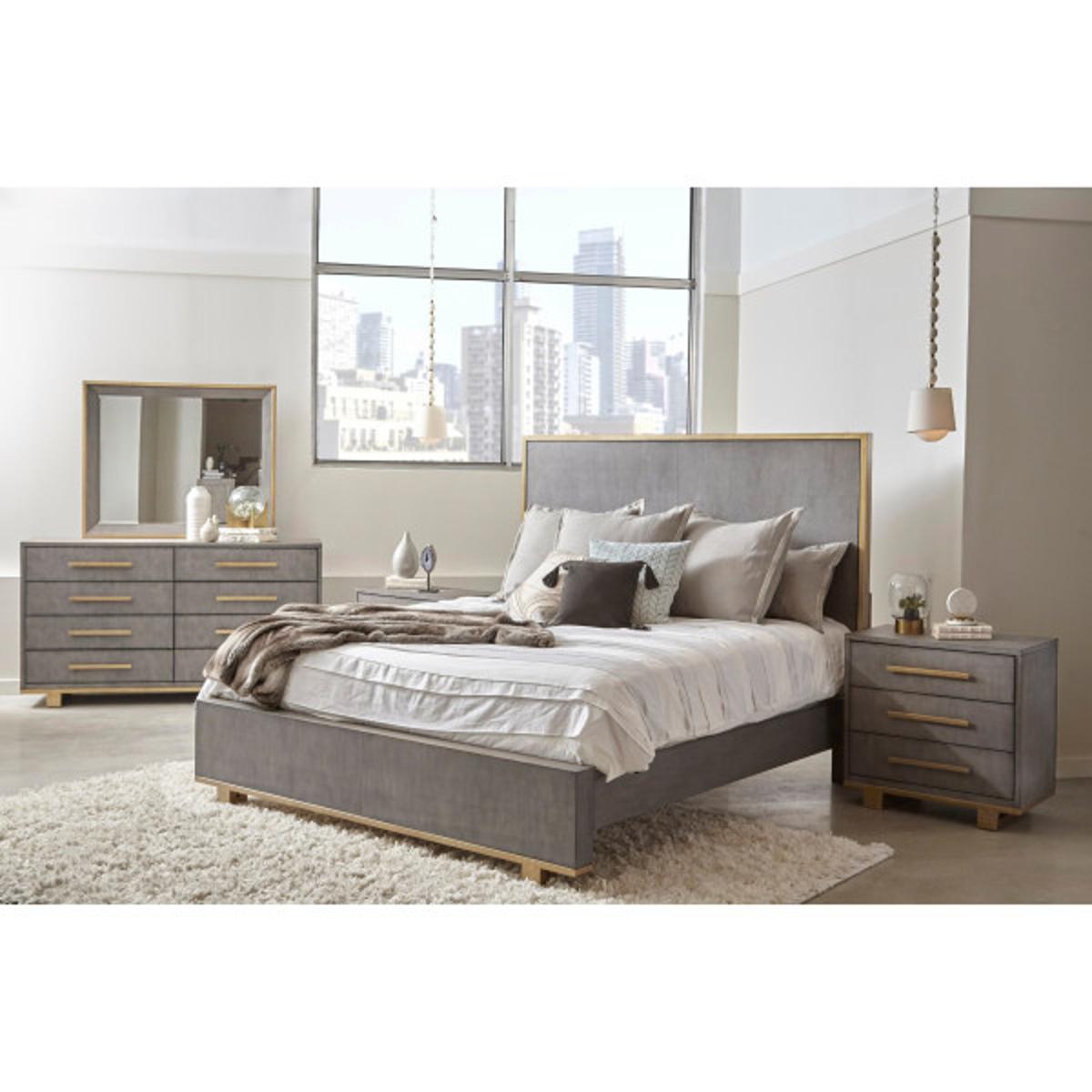 Pulaski Carmen Panel California King Bed in Shagreen