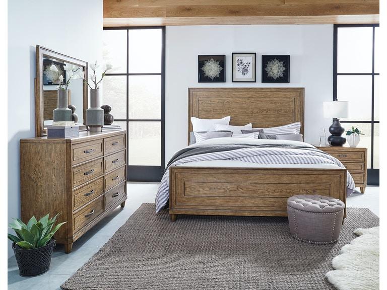Pulaski Furniture Anthology Queen Panel Bed in Medium Wood - Luxury Home Furniture (MI)