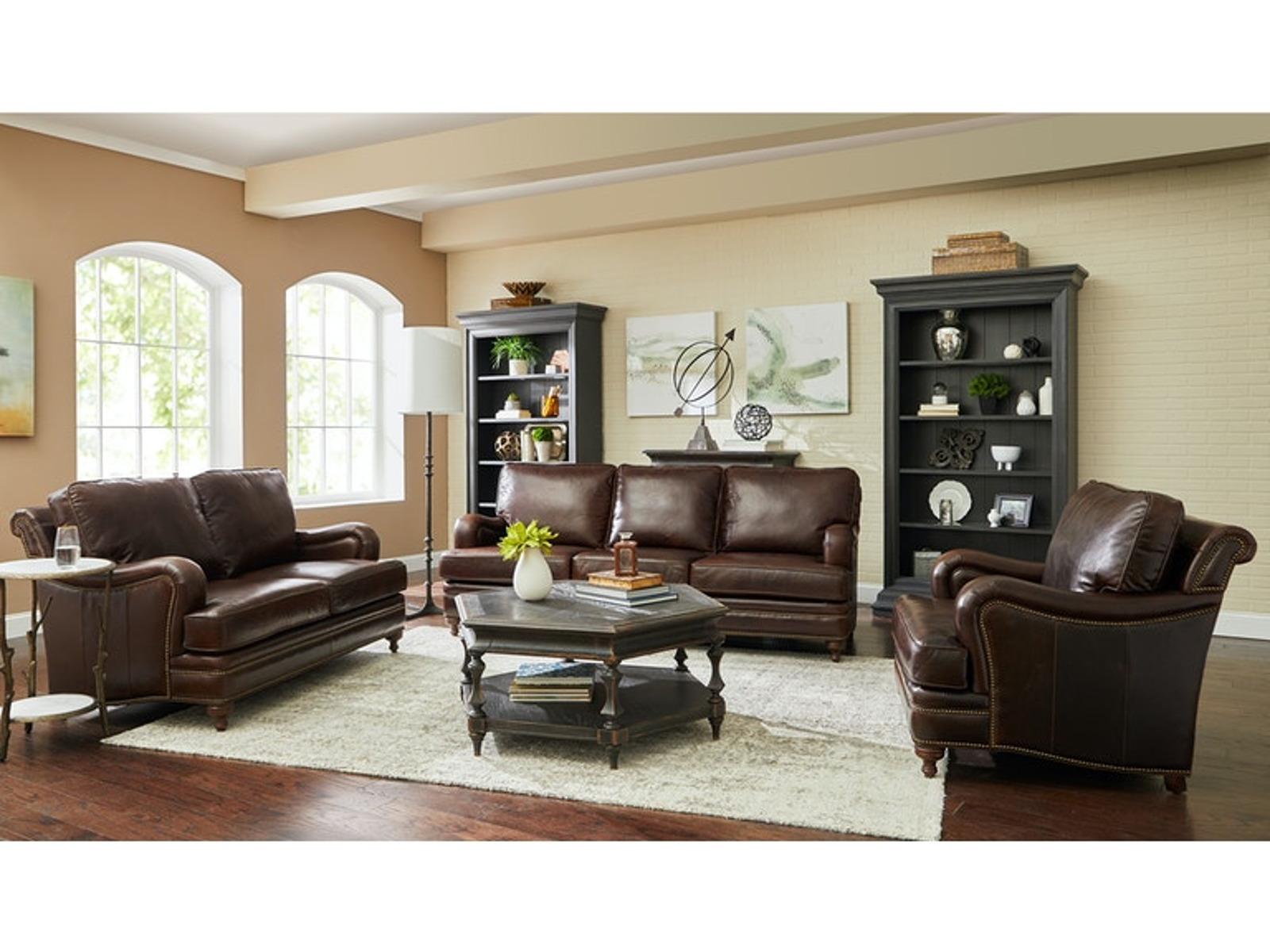 Pulaski Furniture Oliver Stationary Loveseat in Dark Wood - Luxury Home Furniture (MI)