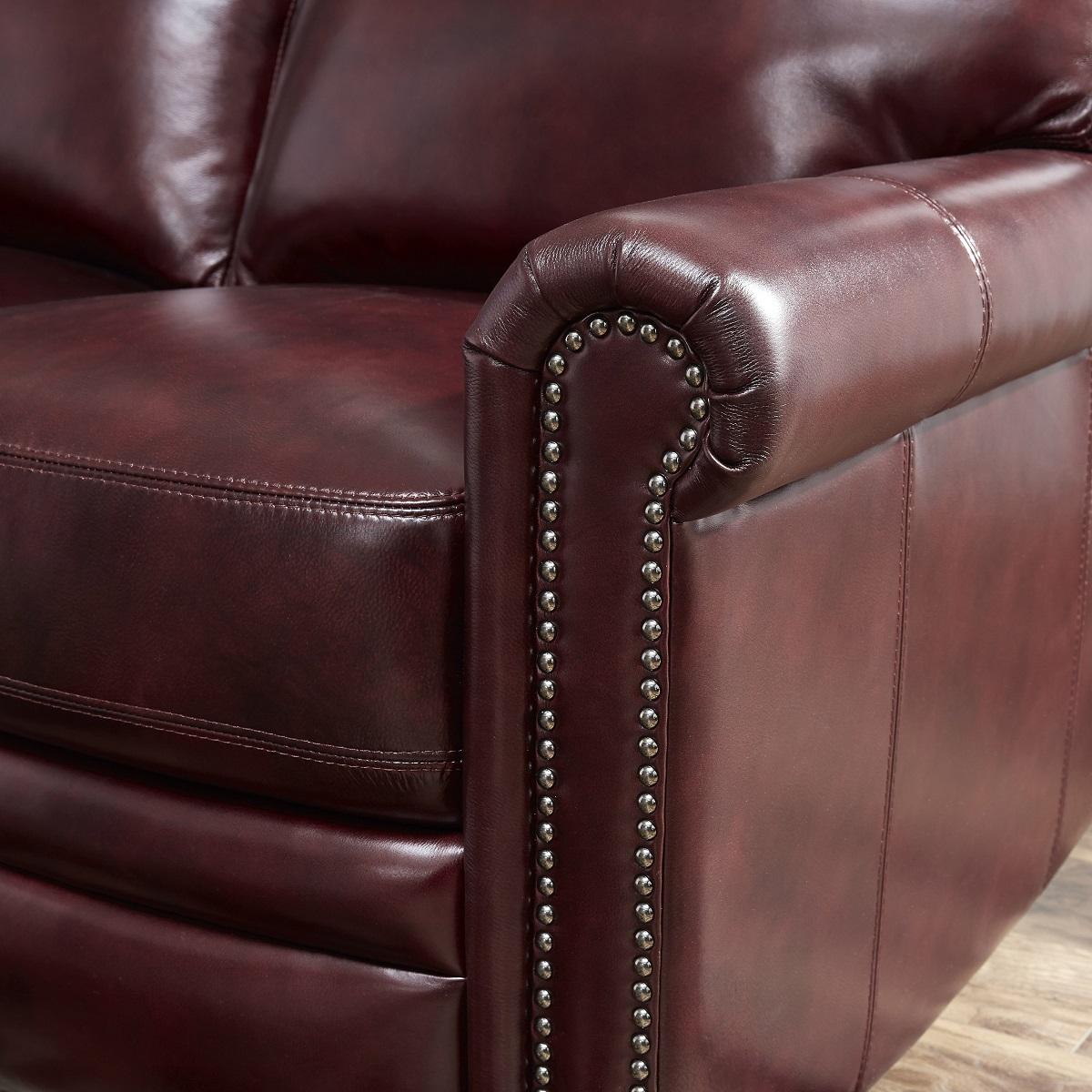 Pulaski Grant Leather Power Reclining Sofa in Oxblood - Luxury Home Furniture (MI)