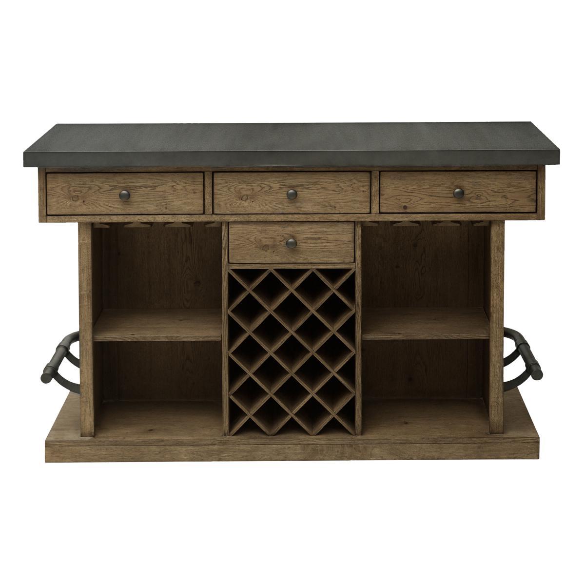 Pulaski Light Oak Metal Top Bar in Light Oak