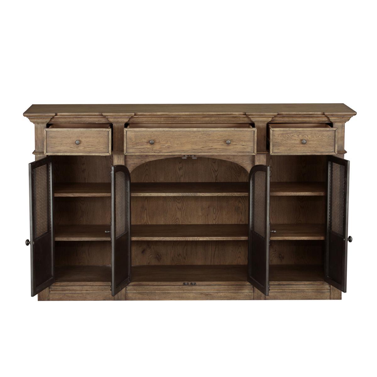 Pulaski Metal Door Light Oak Sideboard - Luxury Home Furniture (MI)