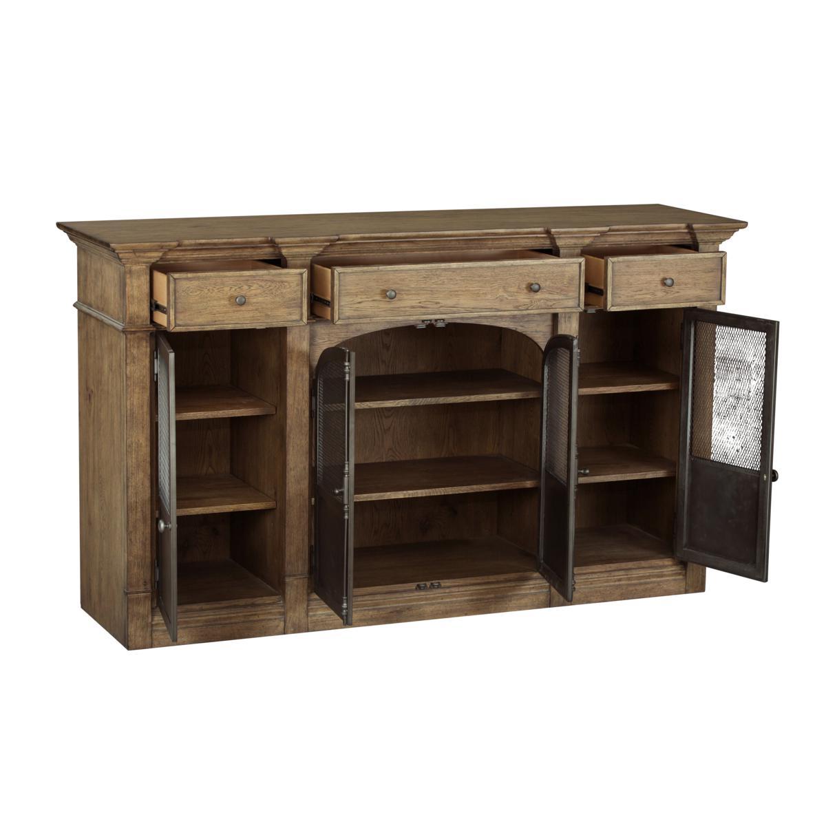 Pulaski Metal Door Light Oak Sideboard - Luxury Home Furniture (MI)