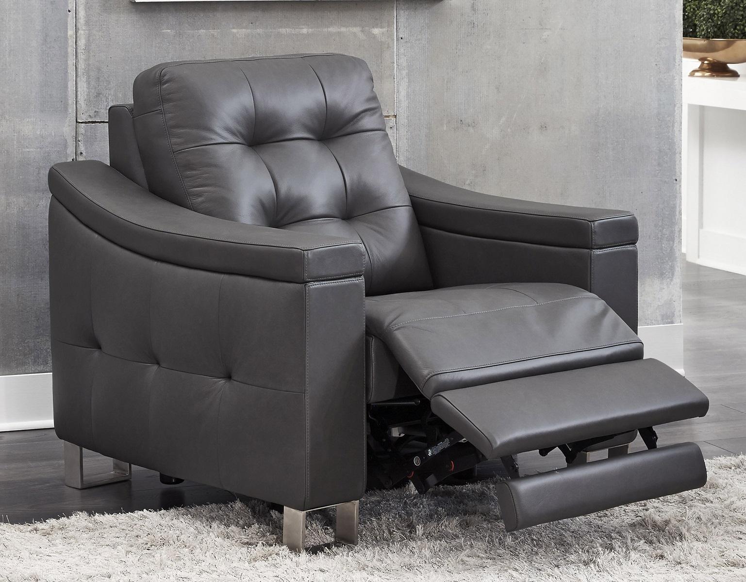 Pulaski Parker Leather Recliner in Supple Gray - Luxury Home Furniture (MI)