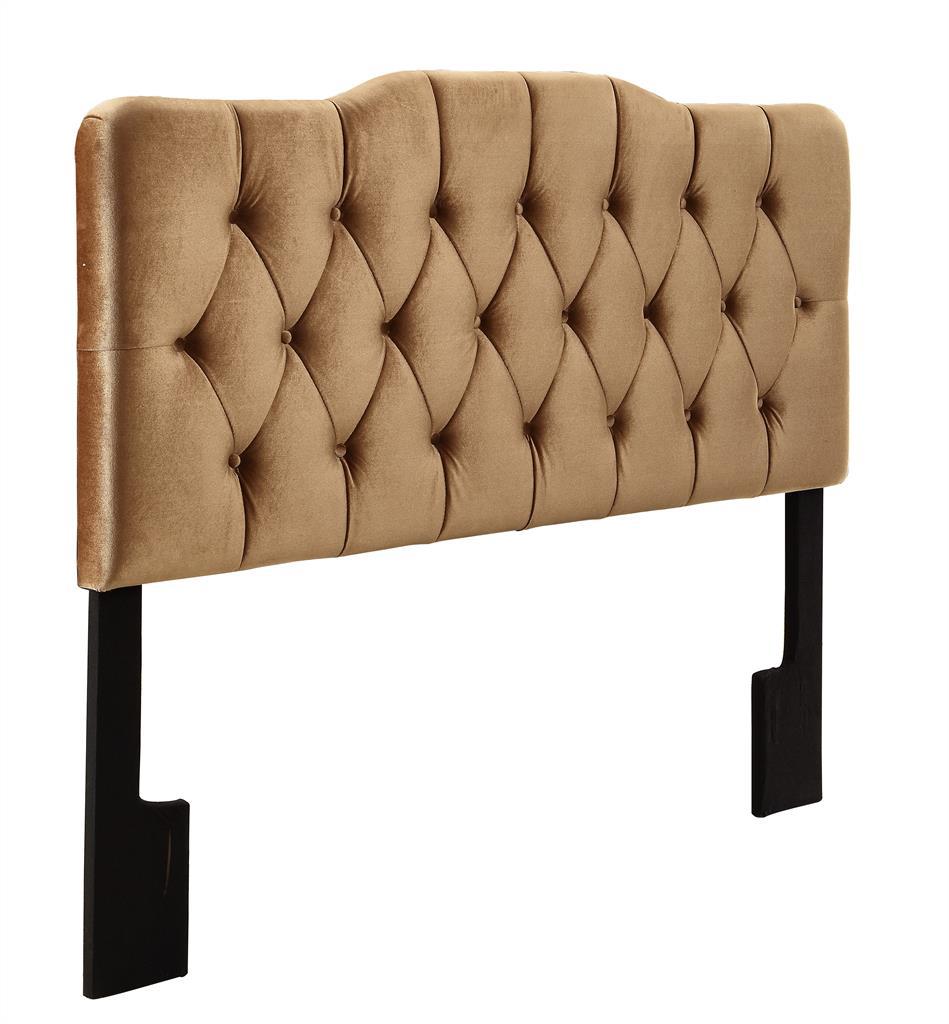 Pulaski Queen Upholstered Soft Shape Headboard in Velvet Bronze - Luxury Home Furniture (MI)