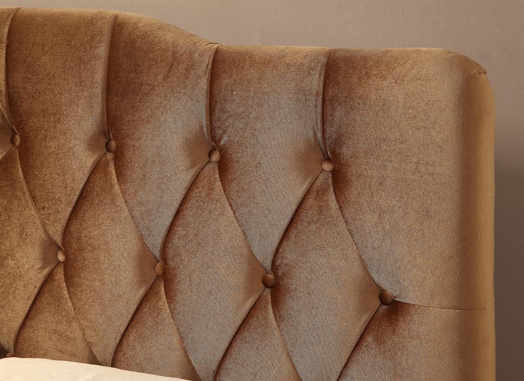Pulaski Queen Upholstered Soft Shape Headboard in Velvet Bronze - Luxury Home Furniture (MI)