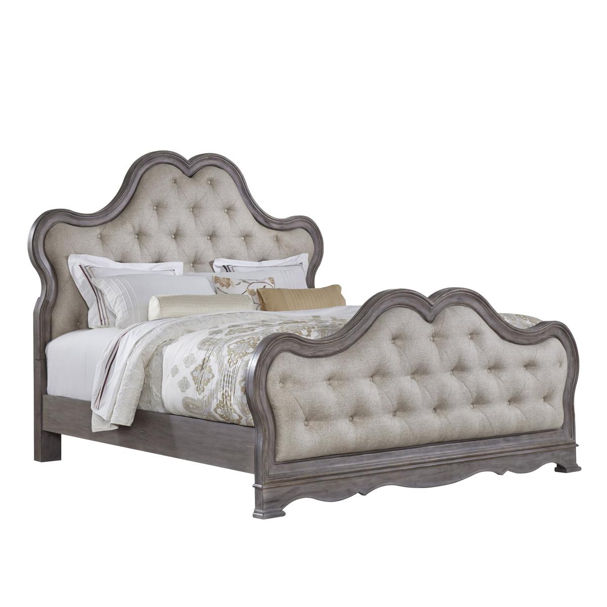 Pulaski Simply Charming Queen Tufted Upholstered Bed in Light Wood