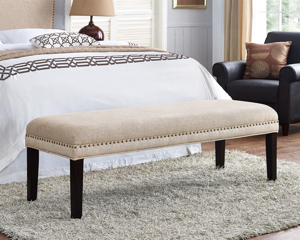 Pulaski Upholstered Bed Bench with Nailhead Trim