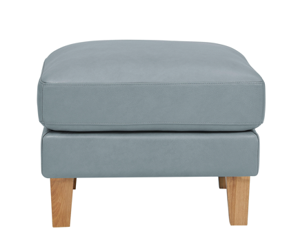 6411 PALMER OTTOMAN 7284 ICE; LEATHER / SPLIT