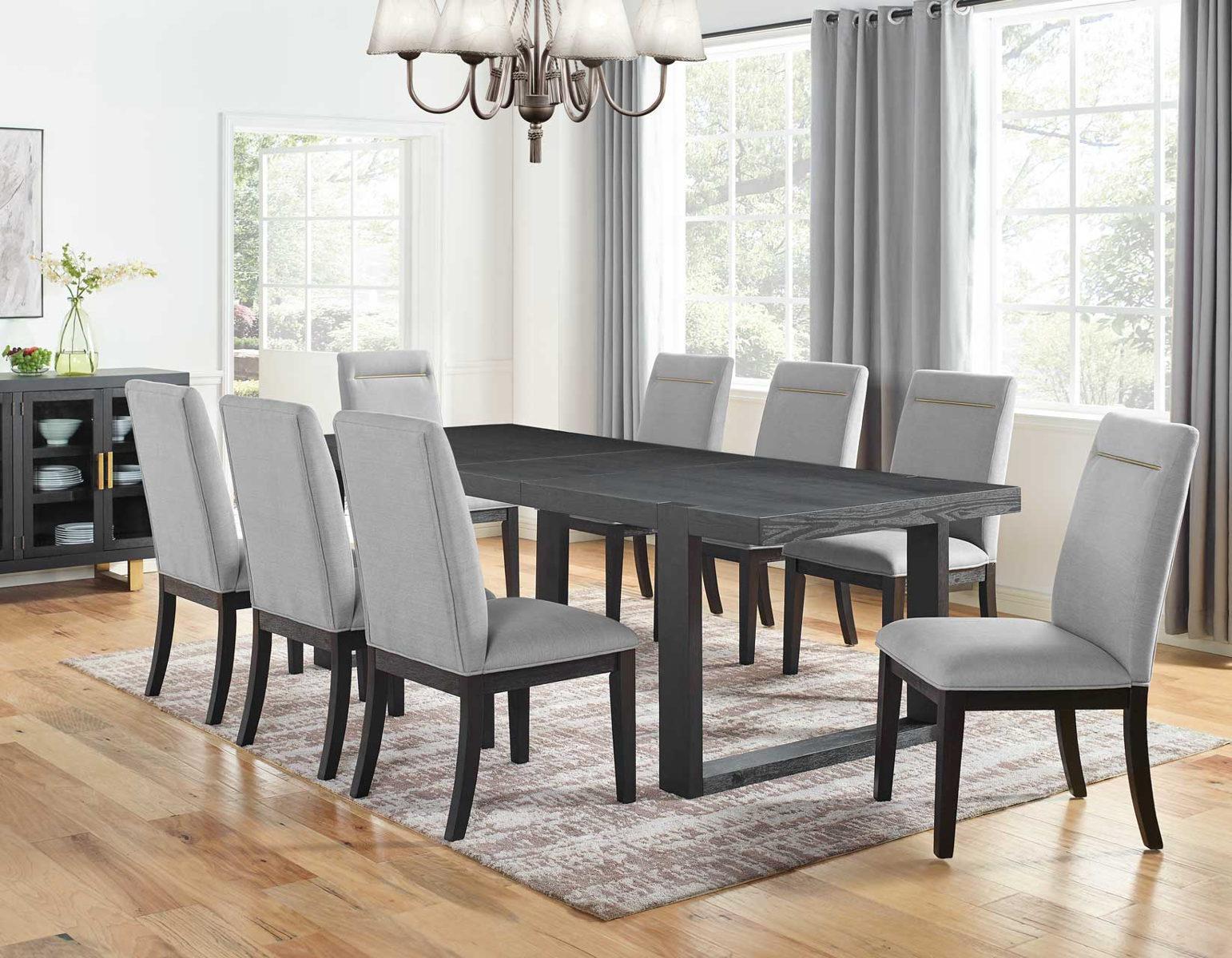 Steve Silver Yves Performance Side Chair in Rubbed Charcoal (Set of 2) - Luxury Home Furniture (MI)