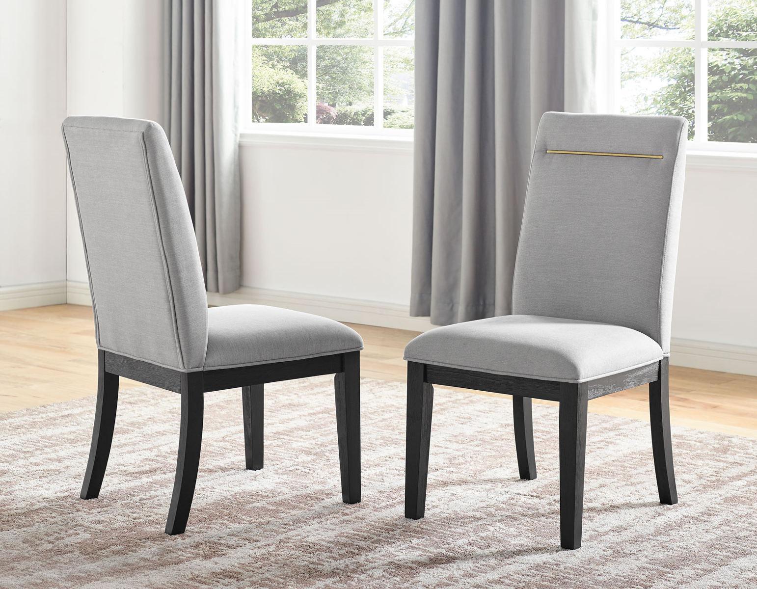 Steve Silver Yves Performance Side Chair in Rubbed Charcoal (Set of 2) - Luxury Home Furniture (MI)