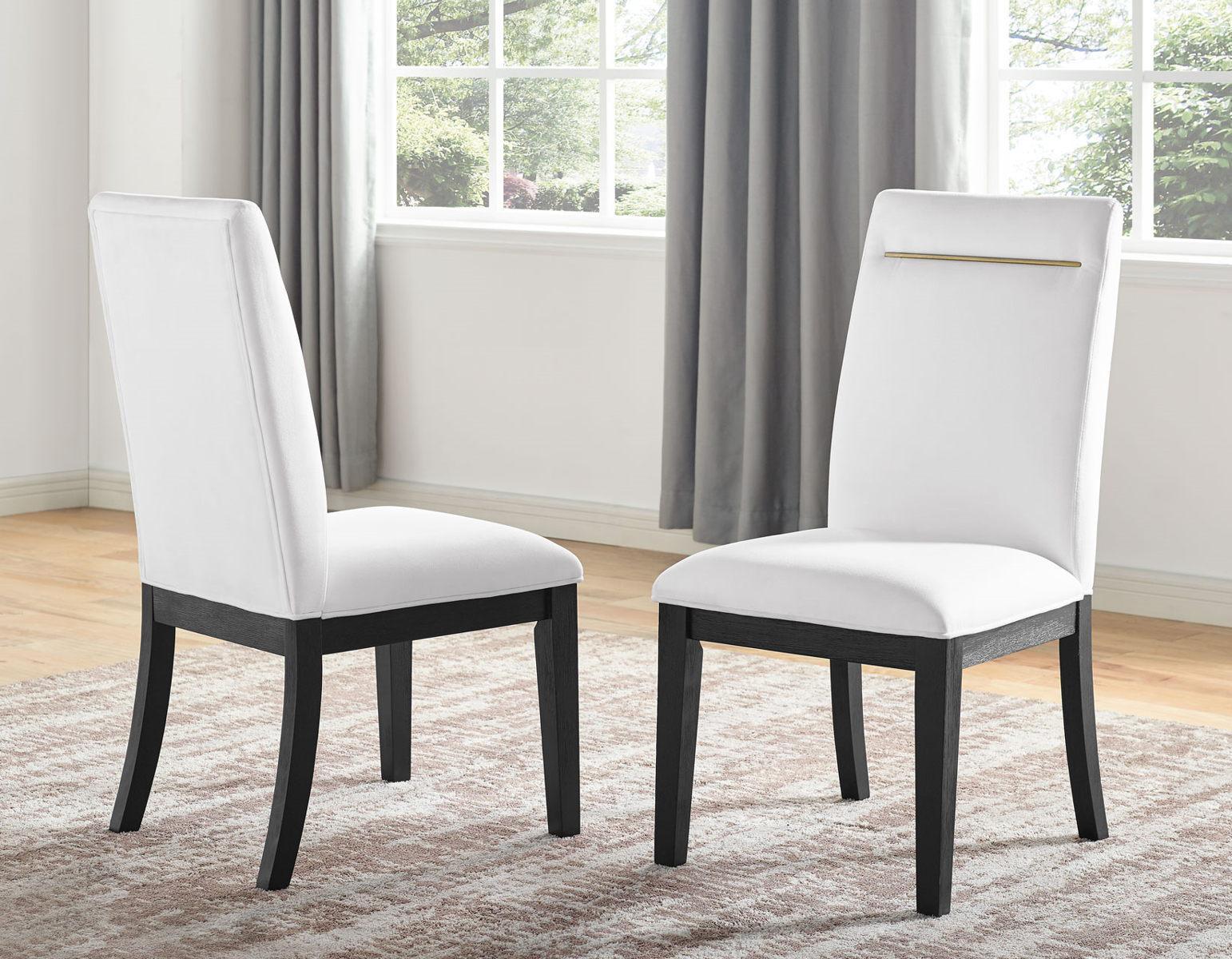 Steve Silver Yves Performance Side Chair in Rubbed Charcoal (Set of 2) - Luxury Home Furniture (MI)