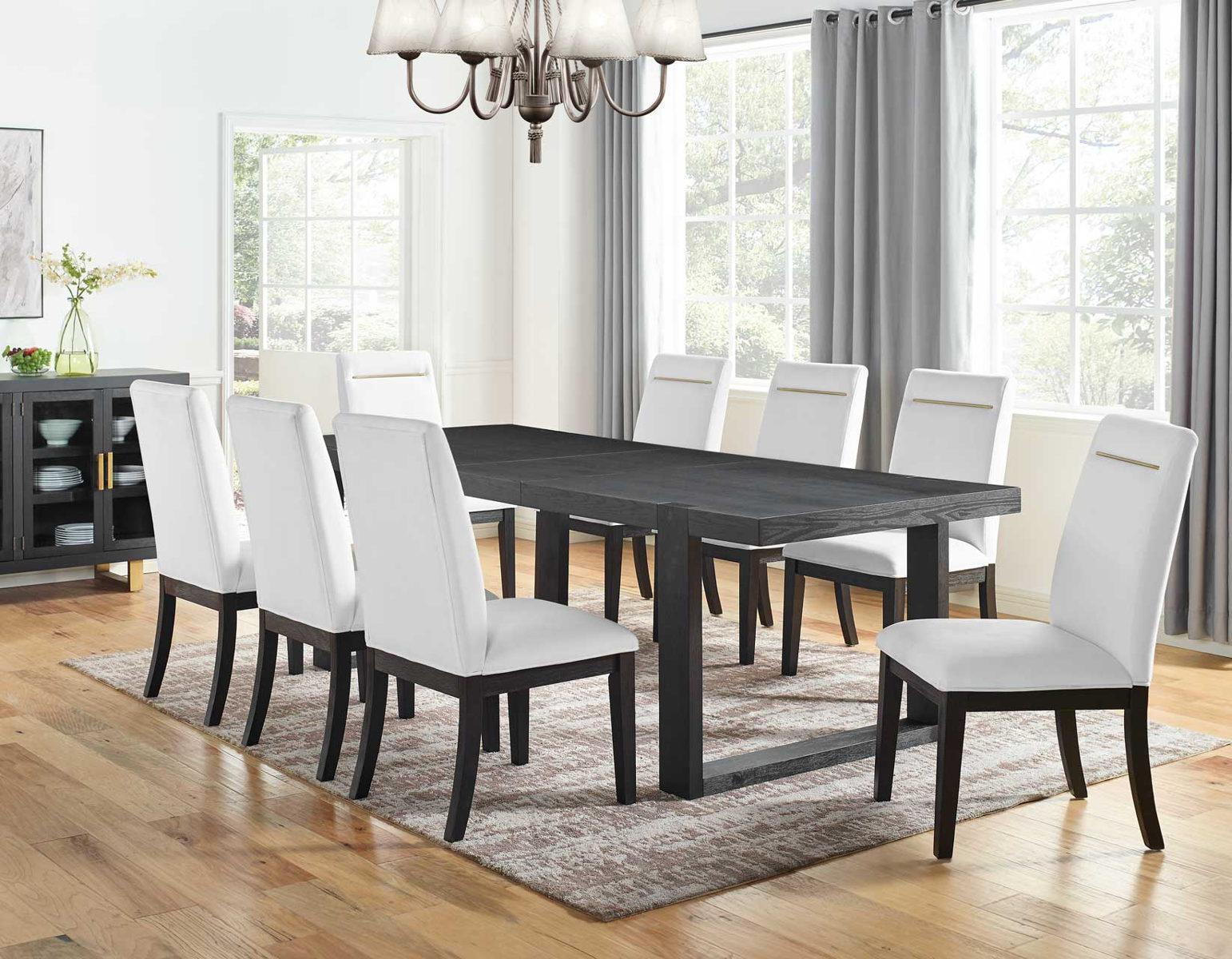 Steve Silver Yves Performance Side Chair in Rubbed Charcoal (Set of 2) - Luxury Home Furniture (MI)