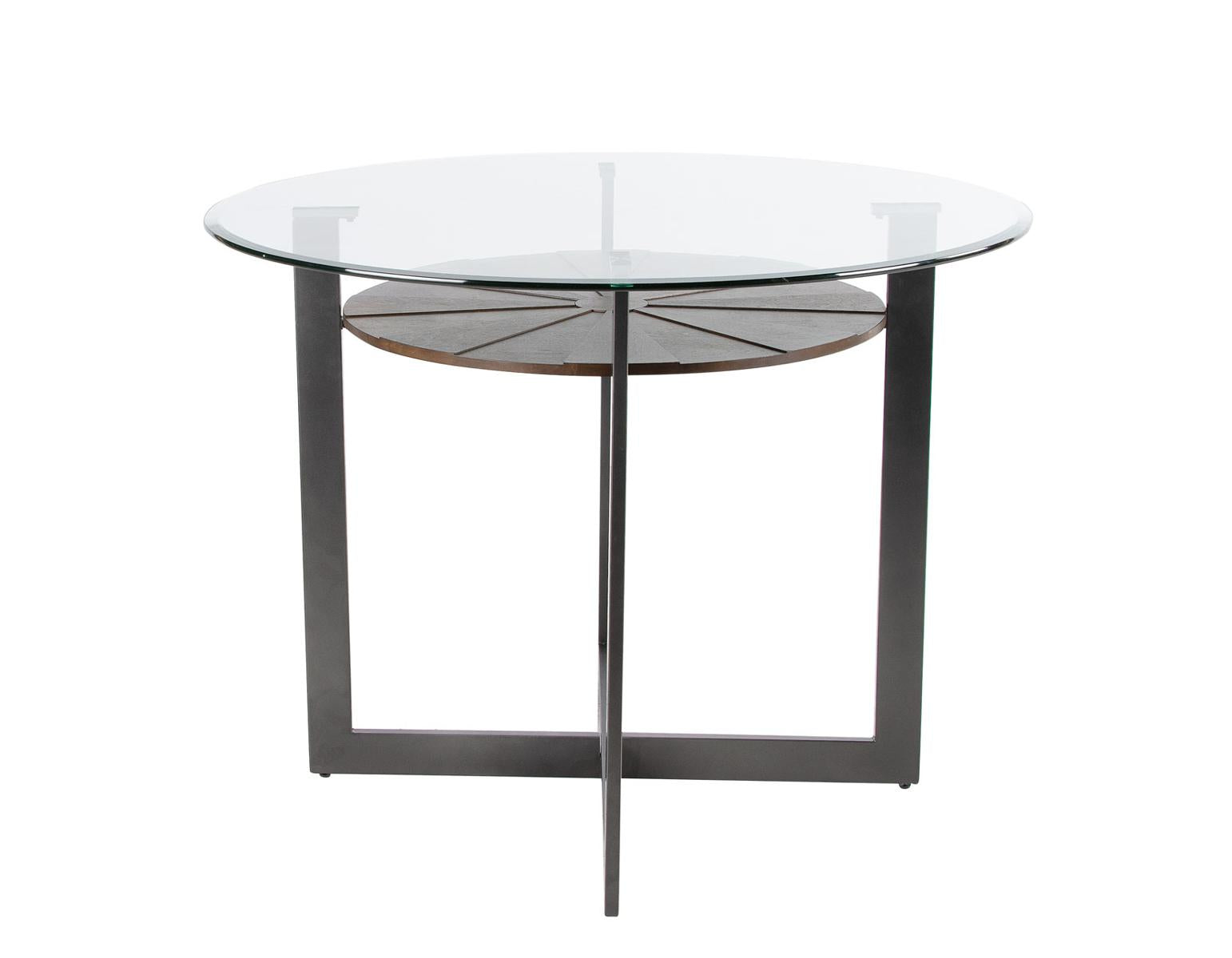 Steve Silver Olson Counter Glass Top Table in Caramel