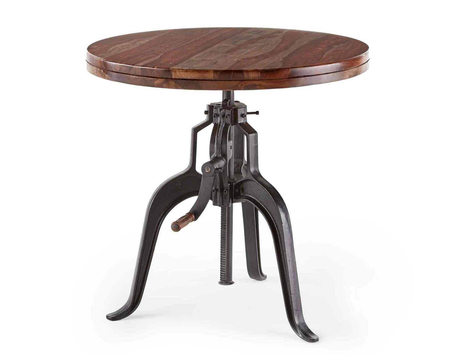 Steve Silver Sparrow Round Crank Table in Natural Brown