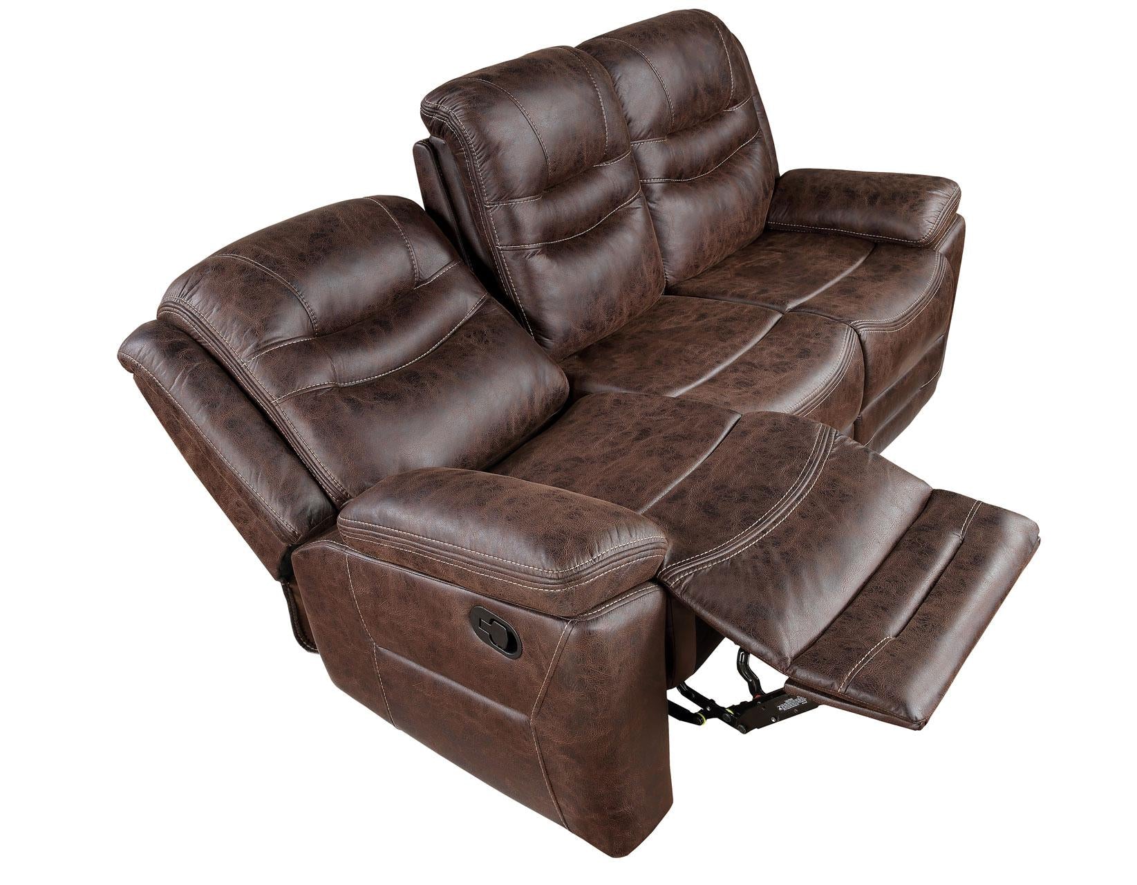 Steve Silver Stetson Manual Reclining Sofa w/ Dropdown Table in Merlot - Luxury Home Furniture (MI)