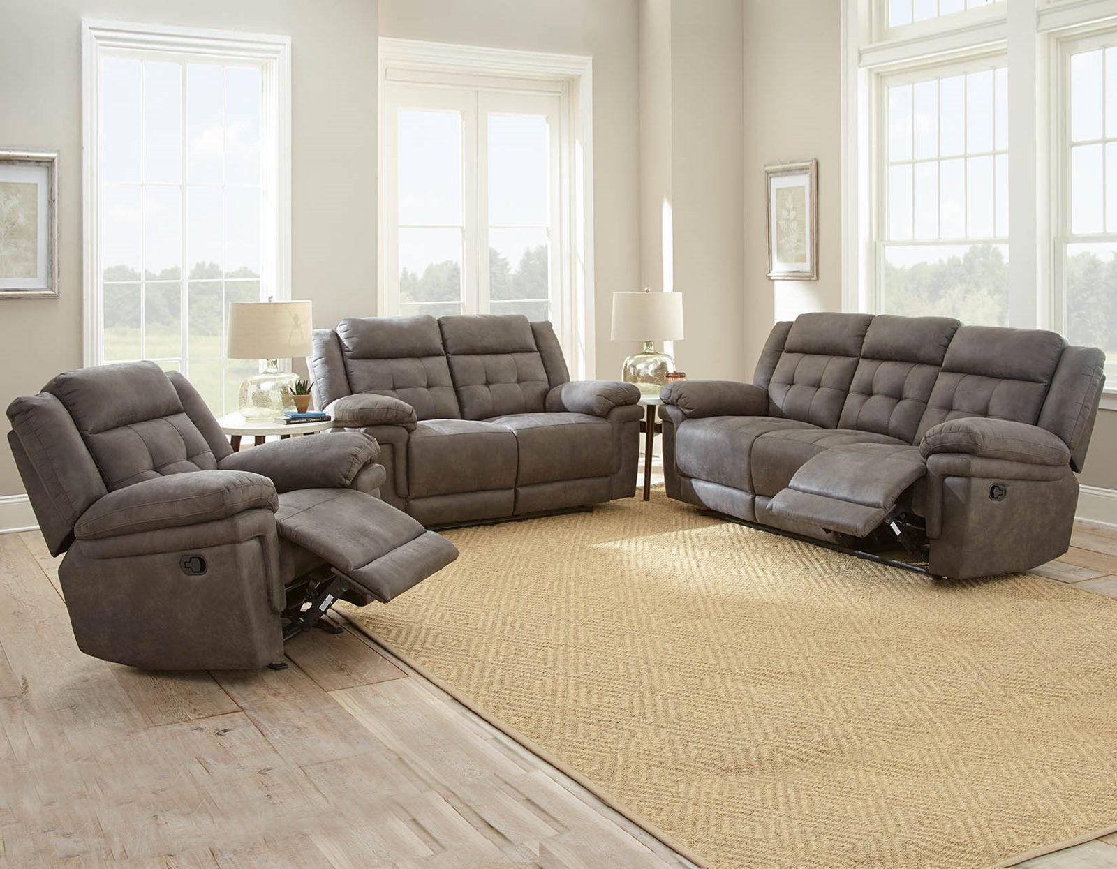 Steve Silver Anastasia Manual Reclining Loveseat in Grey - Luxury Home Furniture (MI)