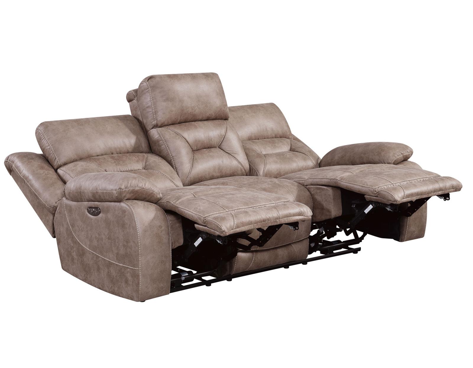 Steve Silver Aria Dual Power Reclining Sofa in Desert Sand