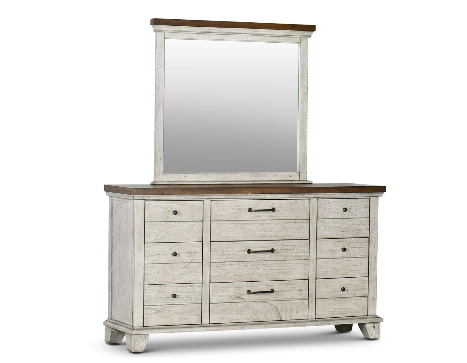 Steve Silver Bear Creek 9 Drawer Dresser in White Smoke - Luxury Home Furniture (MI)