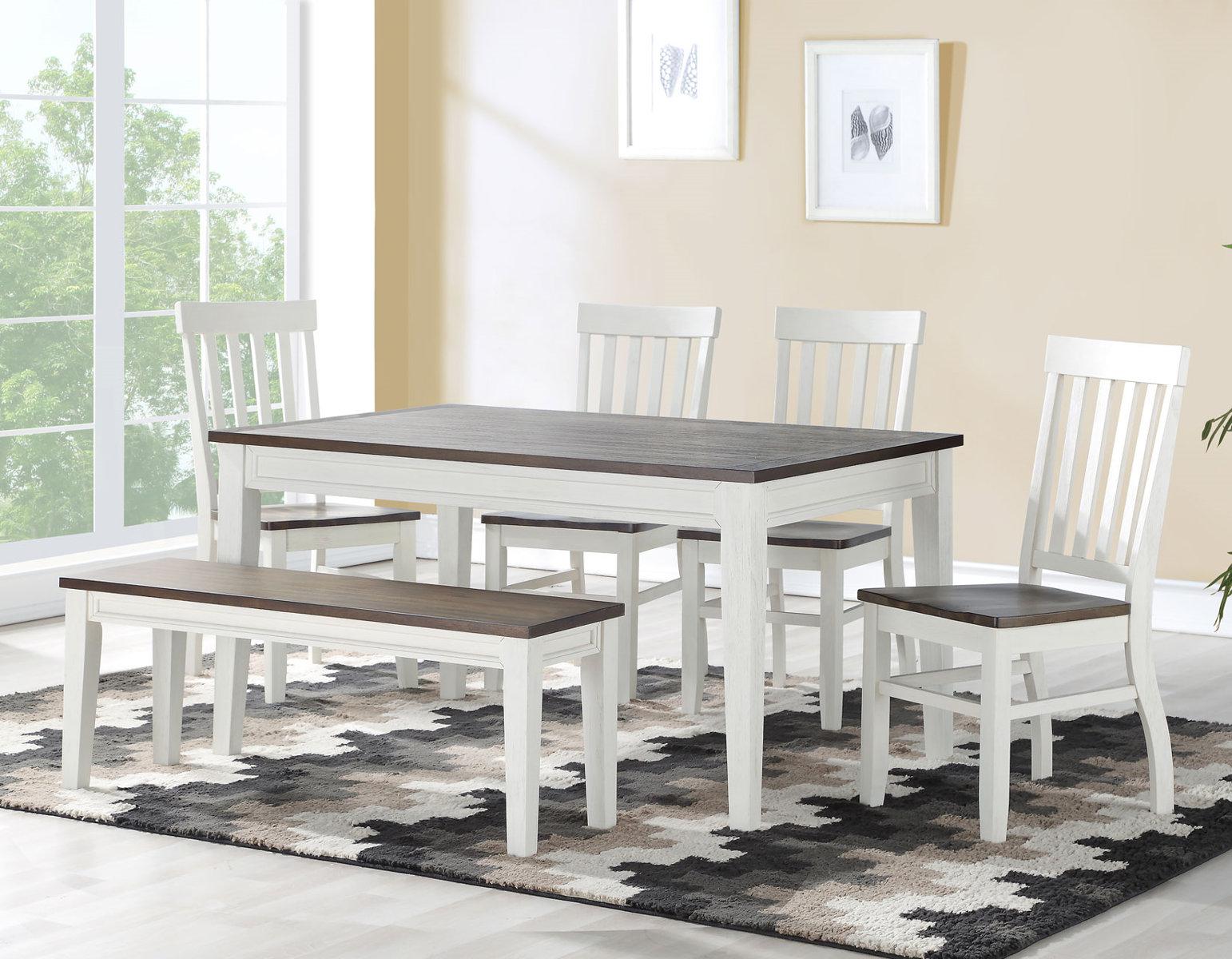 Steve Silver Caylie Dining Table in Two-tone Ivory and Driftwood - Luxury Home Furniture (MI)