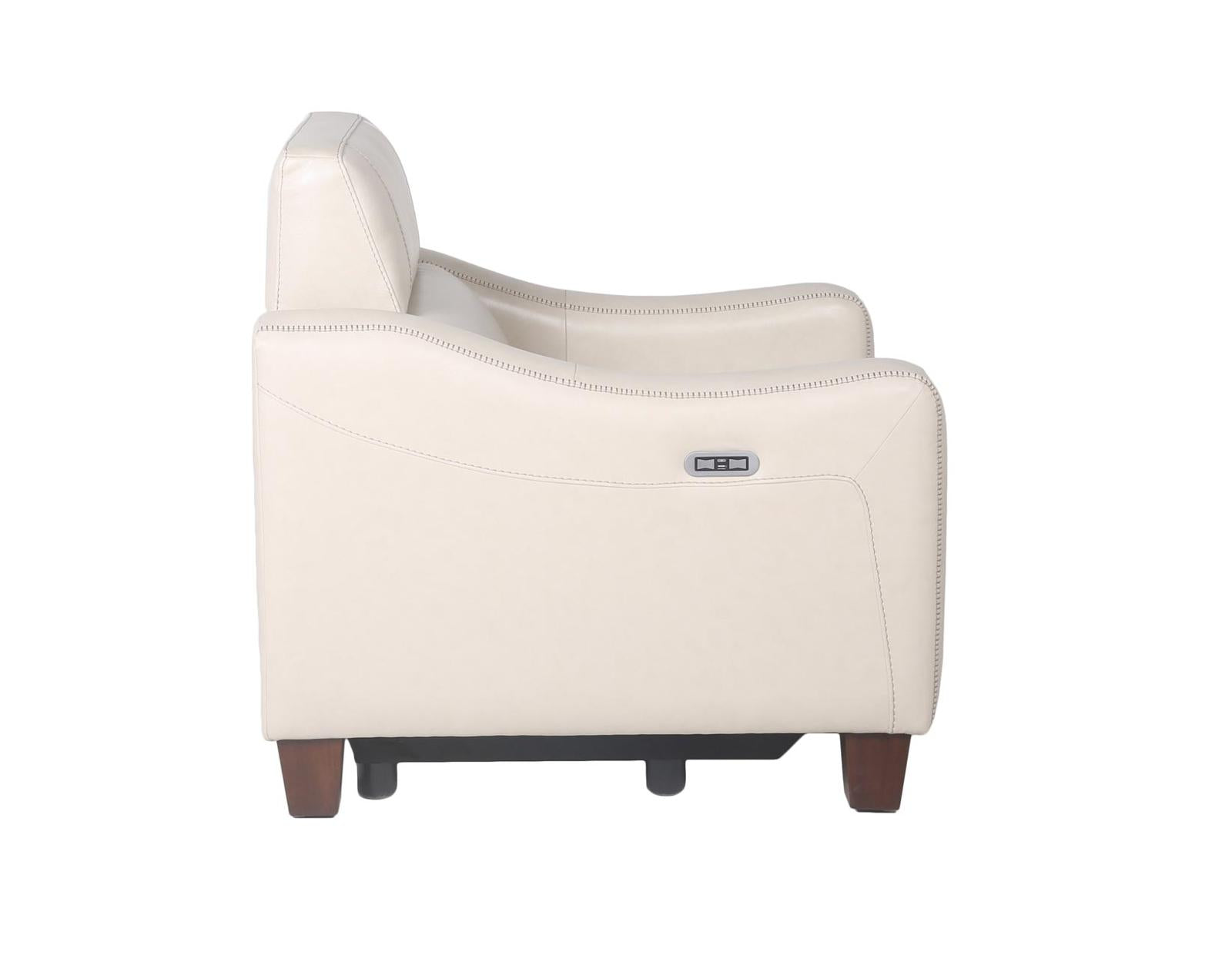 Steve Silver Giorno Dual Power Leather Recliner in Ivory - Luxury Home Furniture (MI)