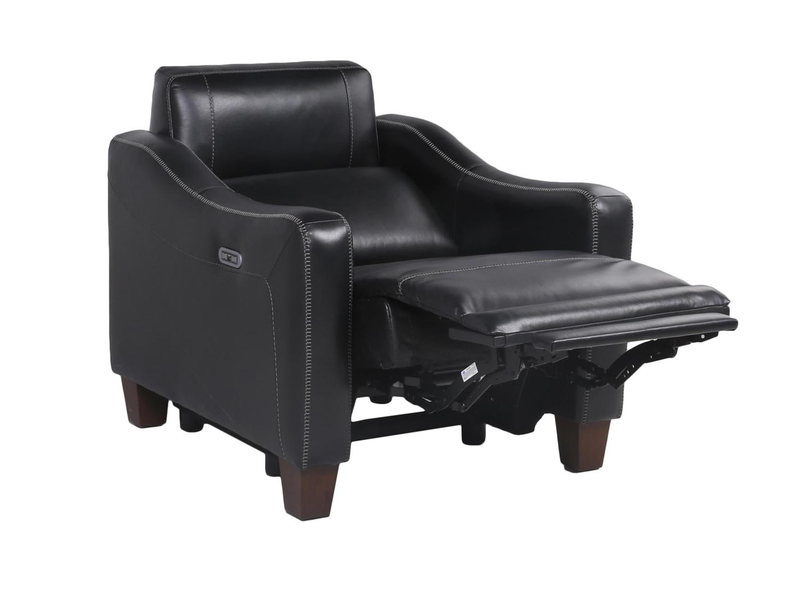 Steve Silver Giorno Dual Power Leather Recliner in Midnight - Luxury Home Furniture (MI)