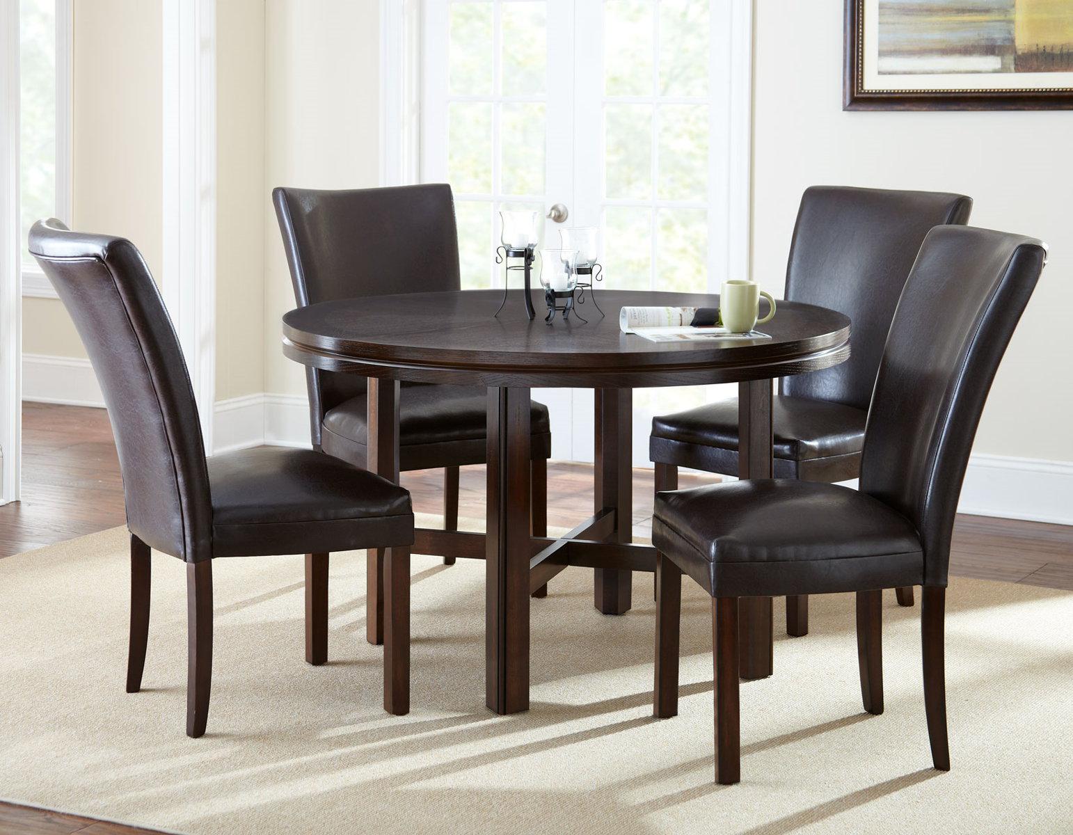Steve Silver Hartford Round Dining Table in Espresso - Luxury Home Furniture (MI)