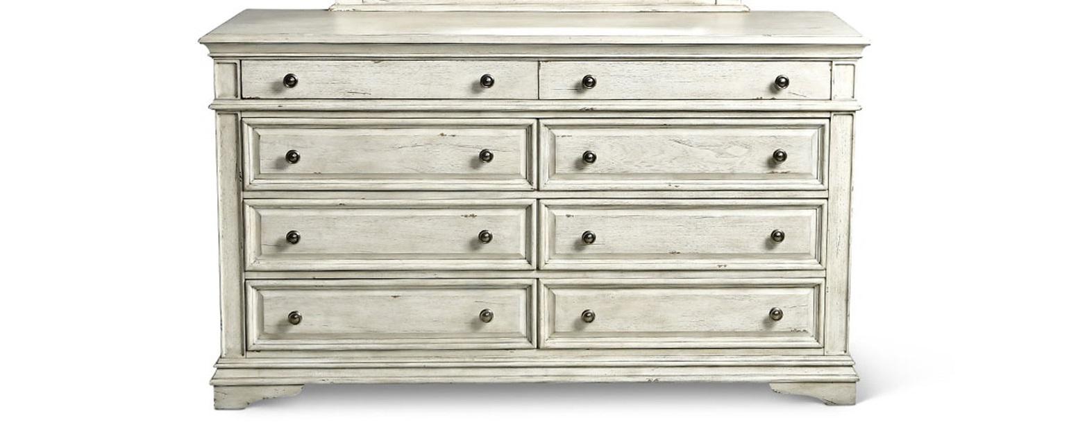 Steve Silver Highland Park 8 Drawer Dresser in Cathedral White - Luxury Home Furniture (MI)
