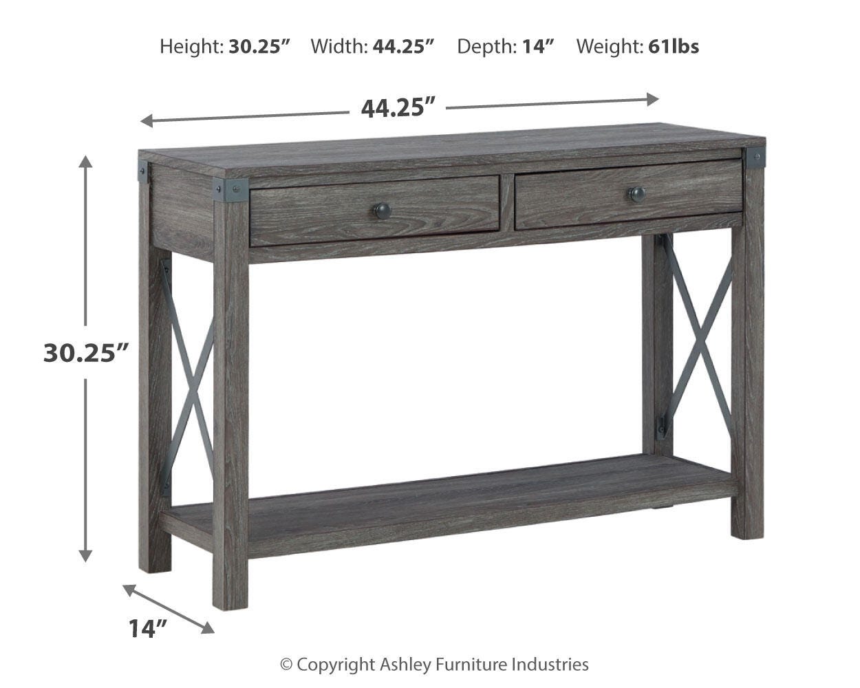 Freedan Sofa/Console Table - Luxury Home Furniture (MI)